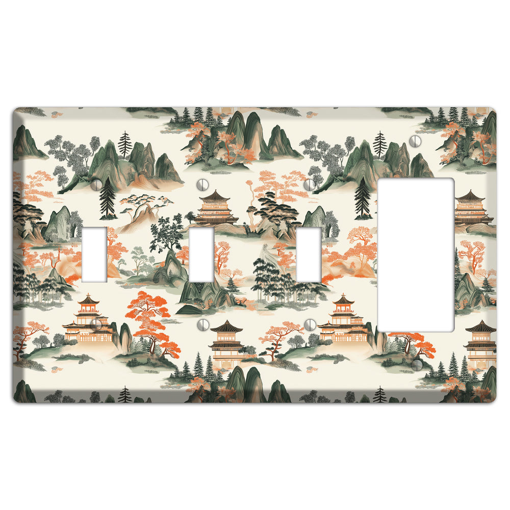 Peaks & Pagodas 3 Toggle / Rocker Wallplate