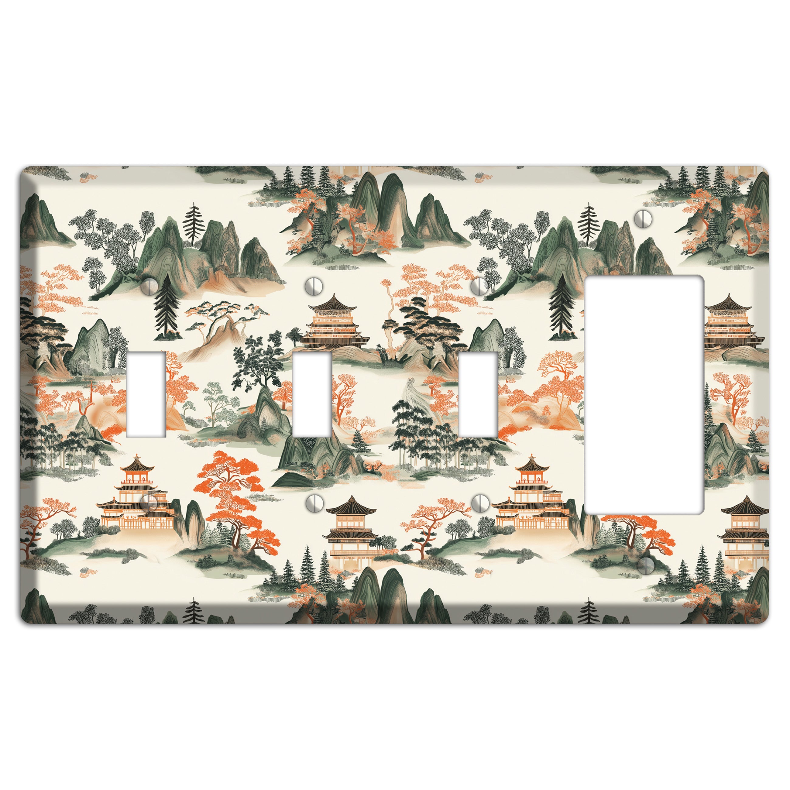 Peaks & Pagodas 3 Toggle / Rocker Wallplate