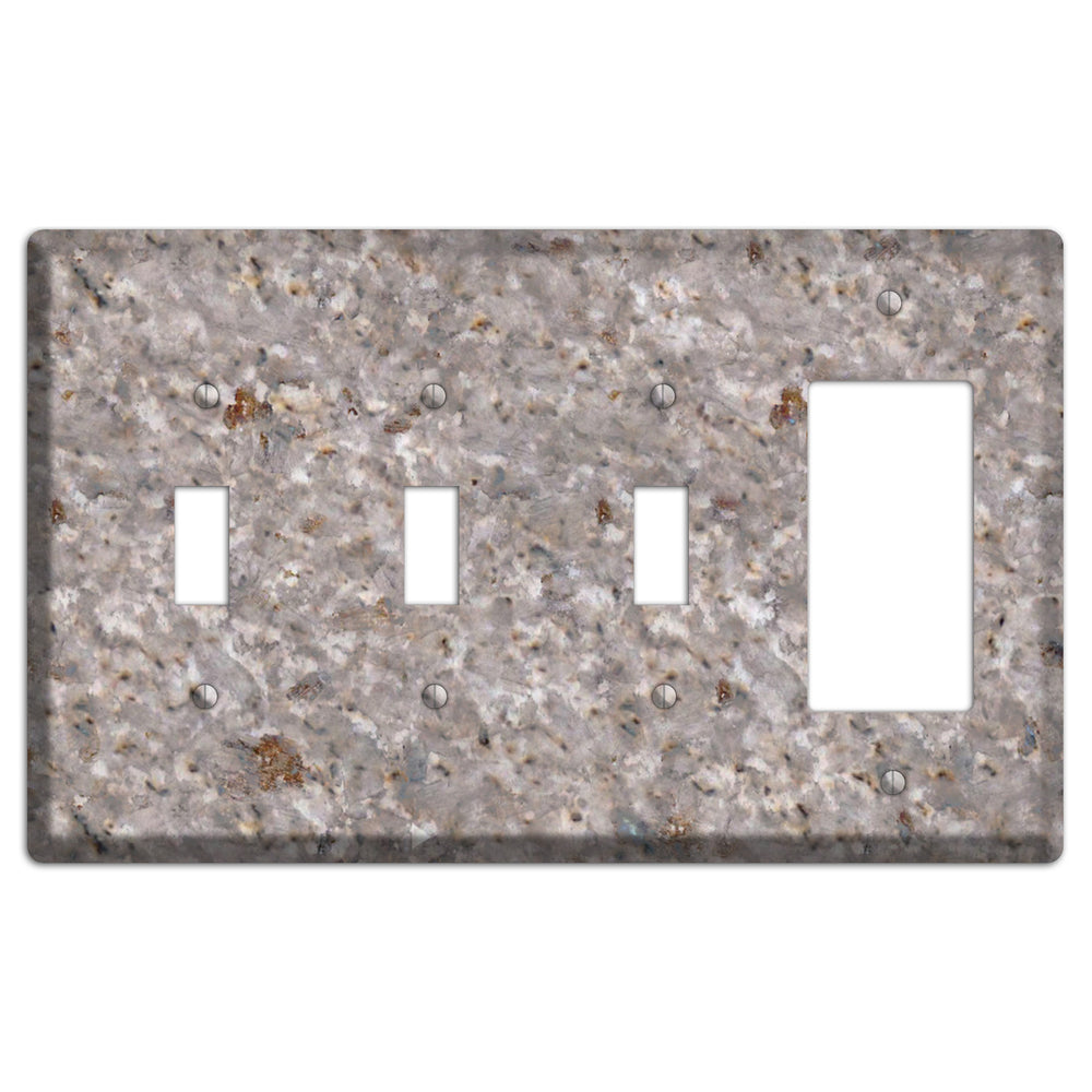 Kashmir White Granite 3 Toggle / Rocker Wallplate