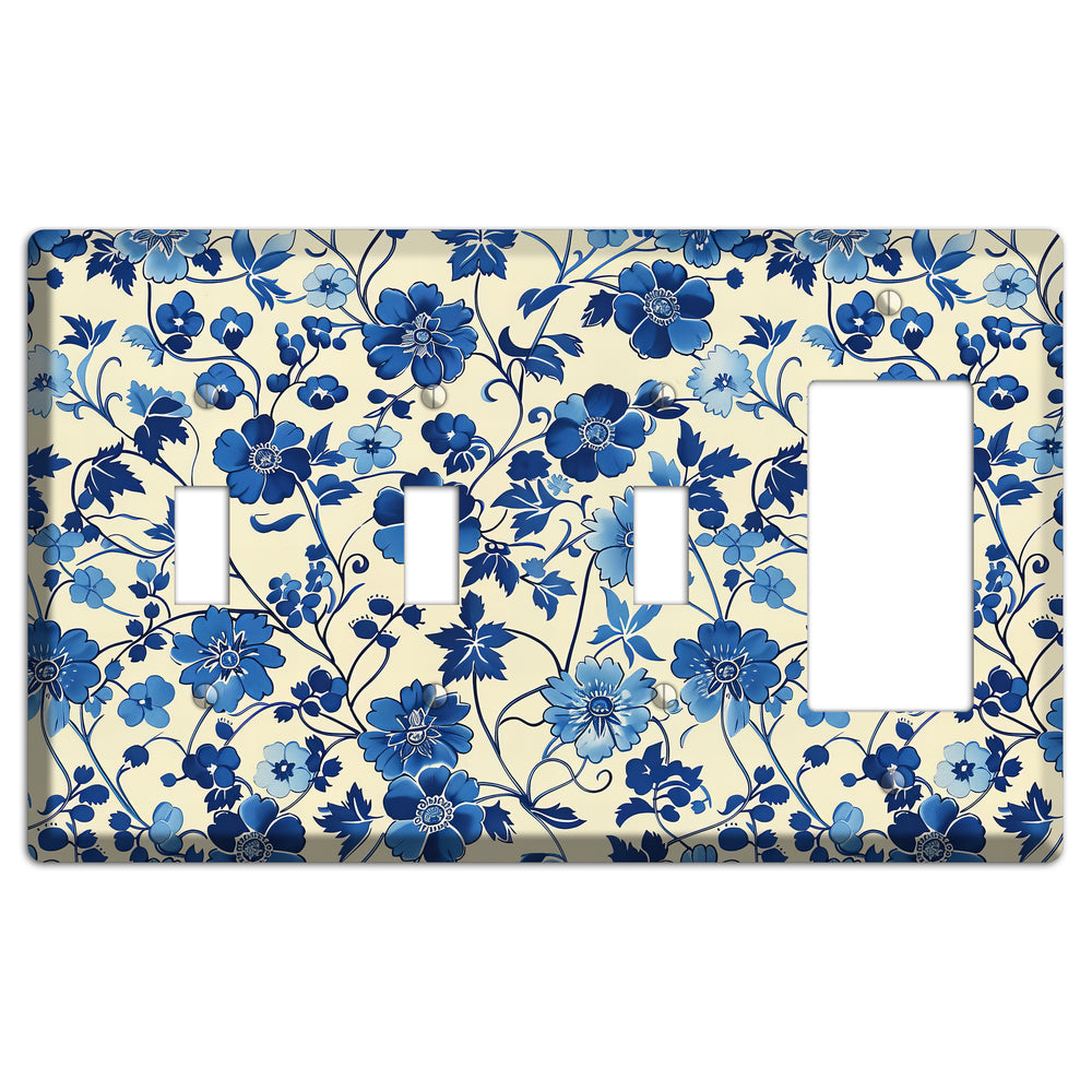 Porcelain Garden Riot 3 Toggle / Rocker Wallplate
