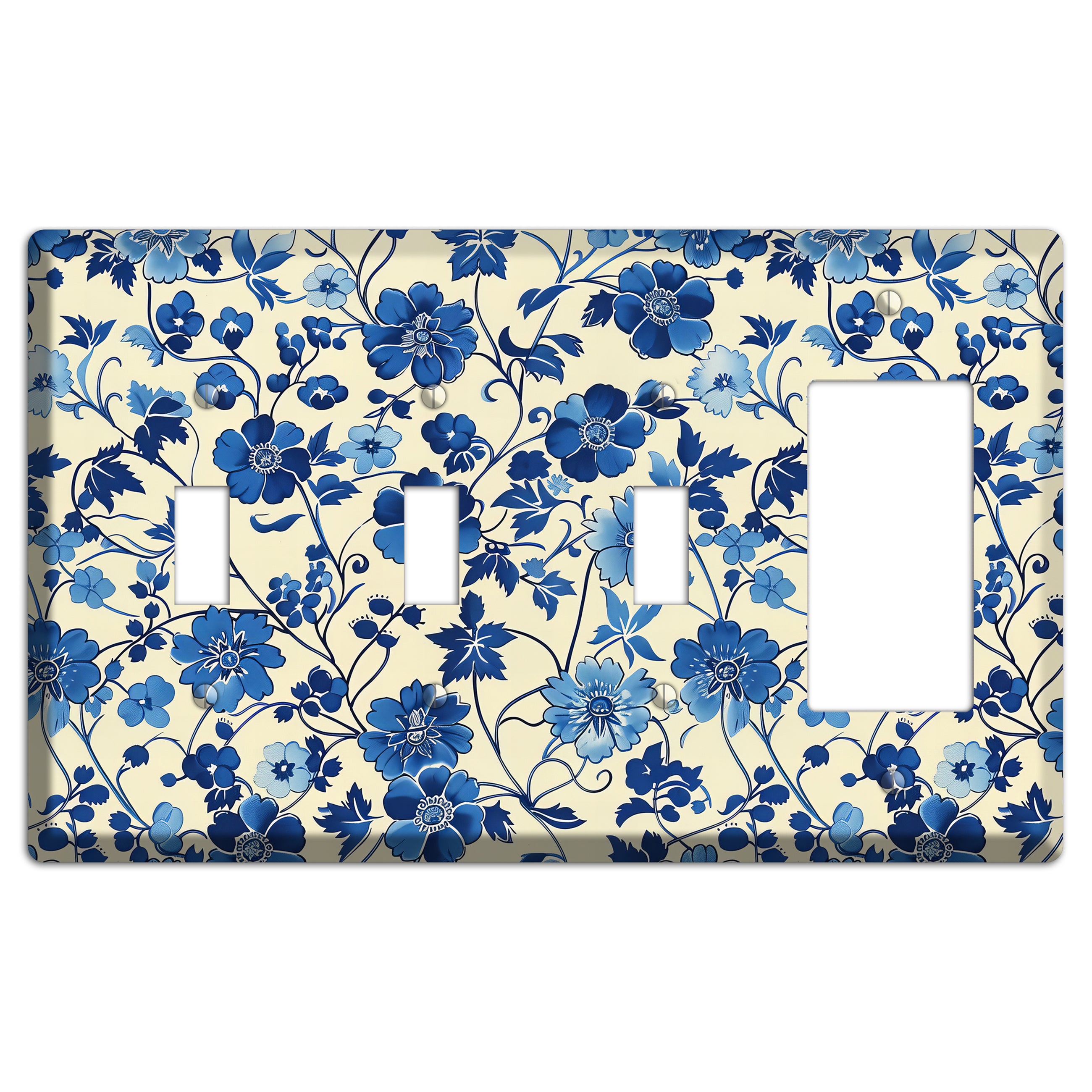 Porcelain Garden Riot 3 Toggle / Rocker Wallplate