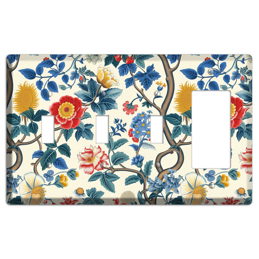 Tangled Bloom Tapestry 3 Toggle / Rocker Wallplate