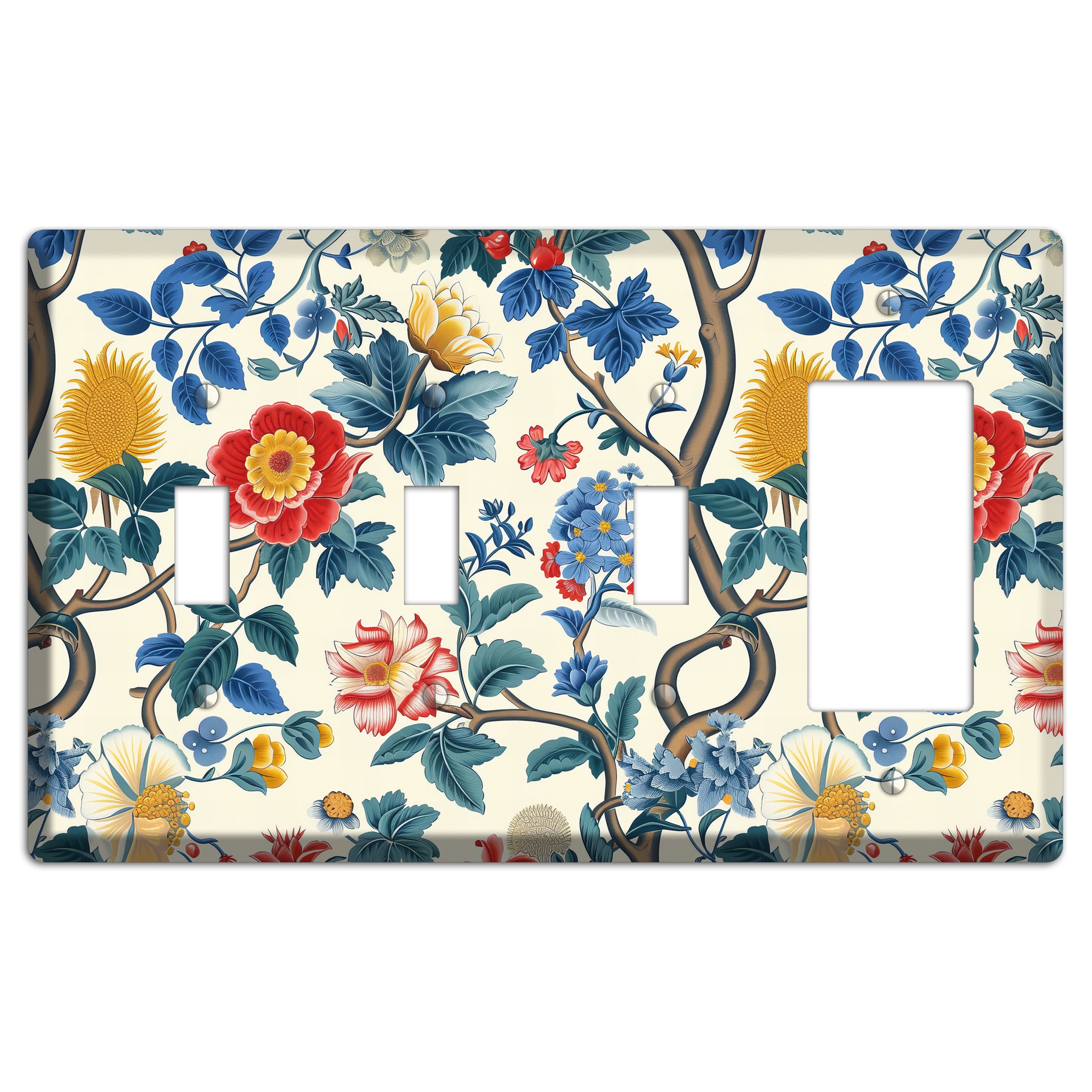 Tangled Bloom Tapestry 3 Toggle / Rocker Wallplate