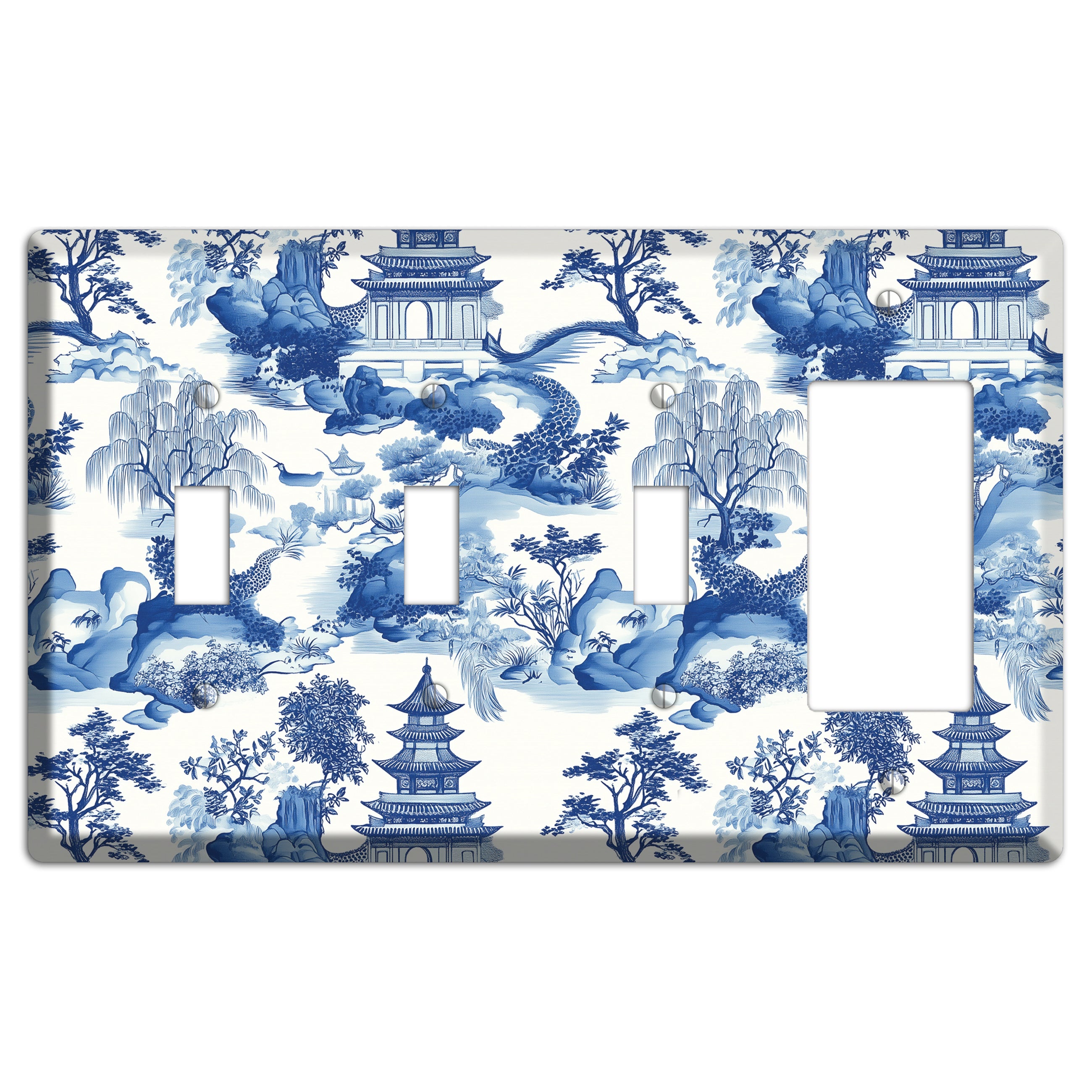 Willow & Pagoda 3 Toggle / Rocker Wallplate