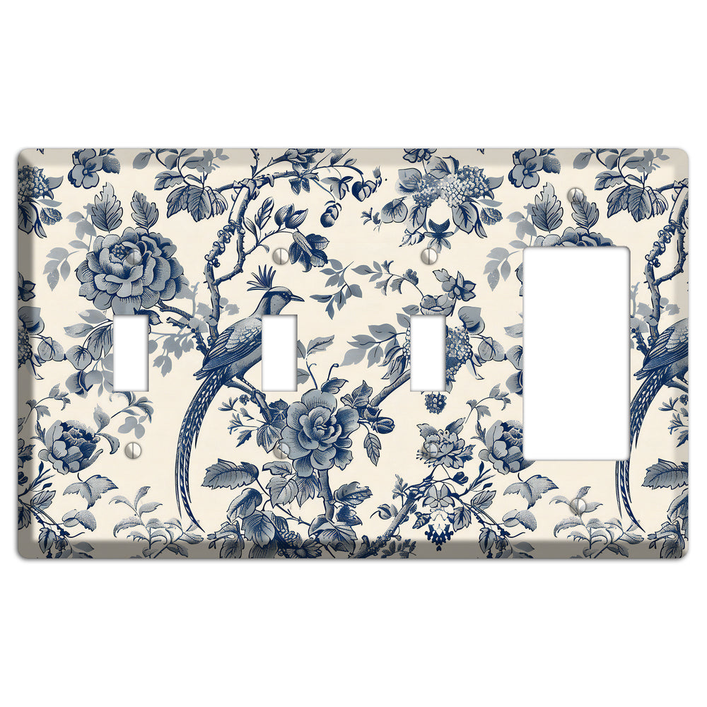 Pheasant & Peony 3 Toggle / Rocker Wallplate