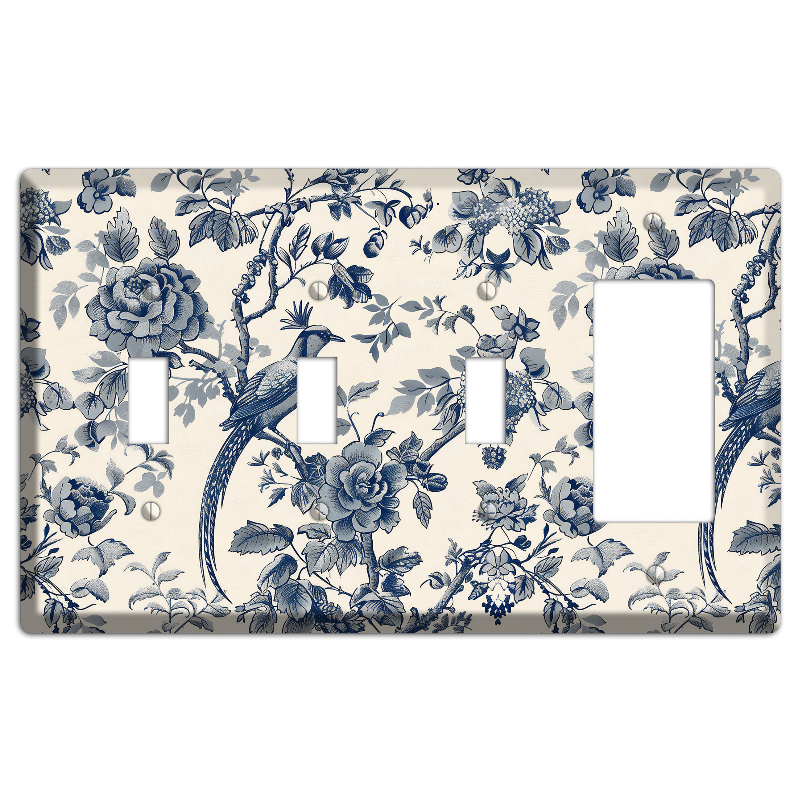 Pheasant & Peony 3 Toggle / Rocker Wallplate