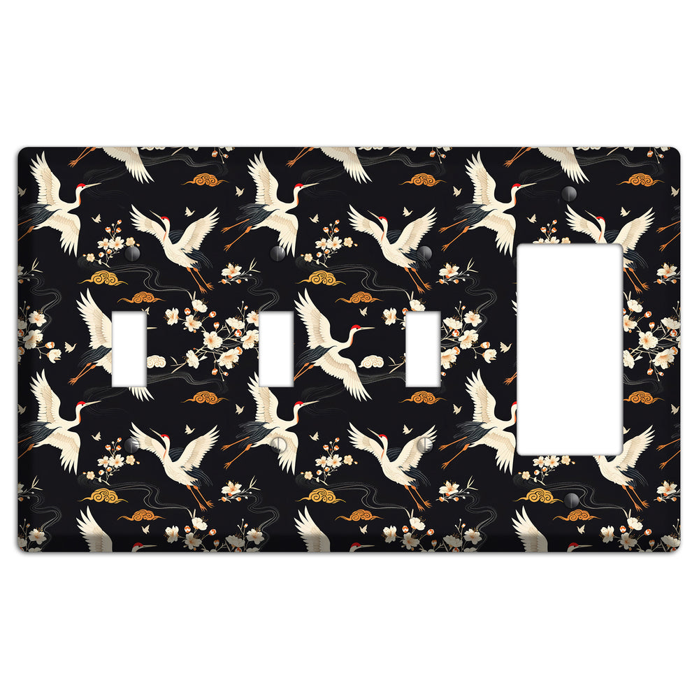 Obsidian Crane Nocturne 3 Toggle / Rocker Wallplate