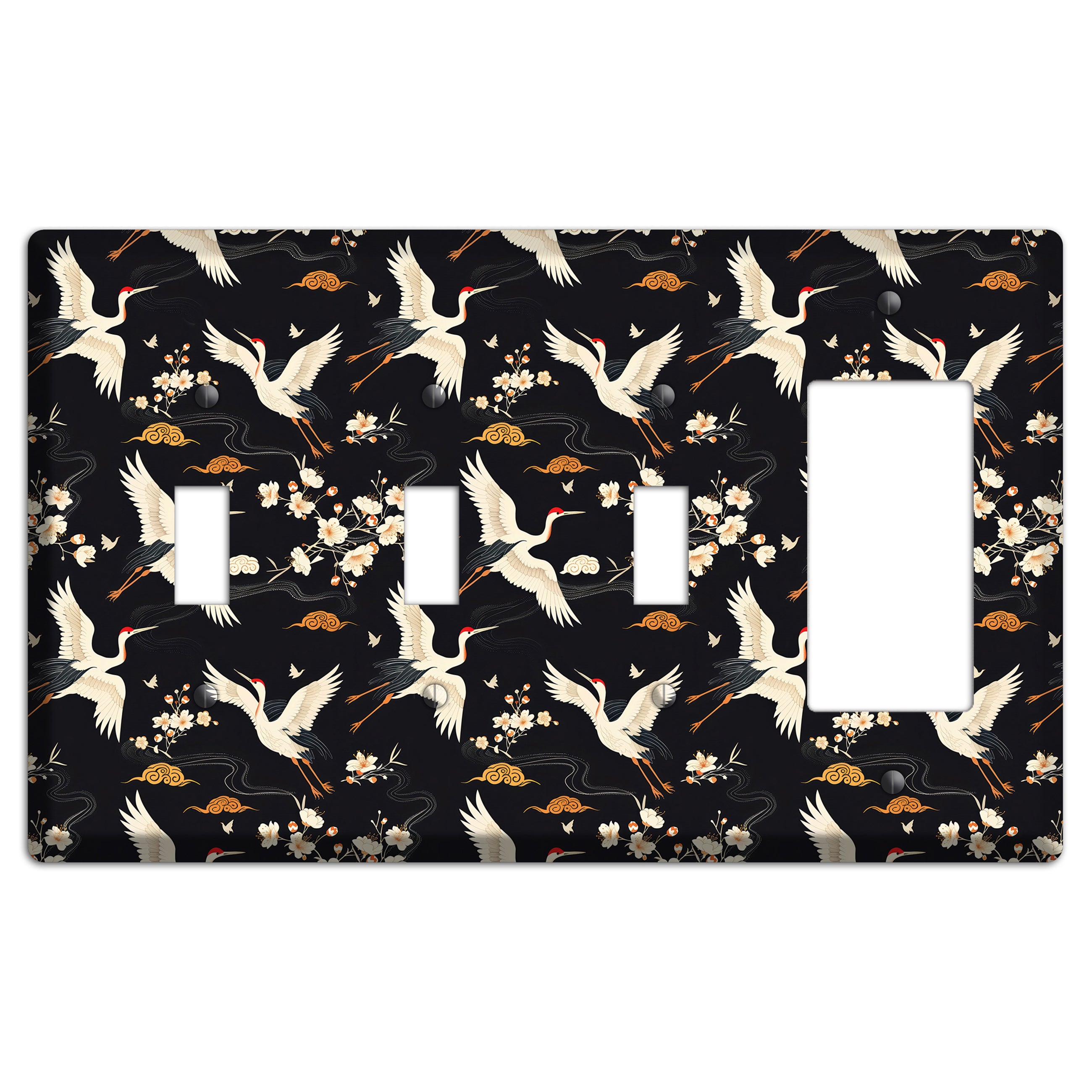 Obsidian Crane Nocturne 3 Toggle / Rocker Wallplate