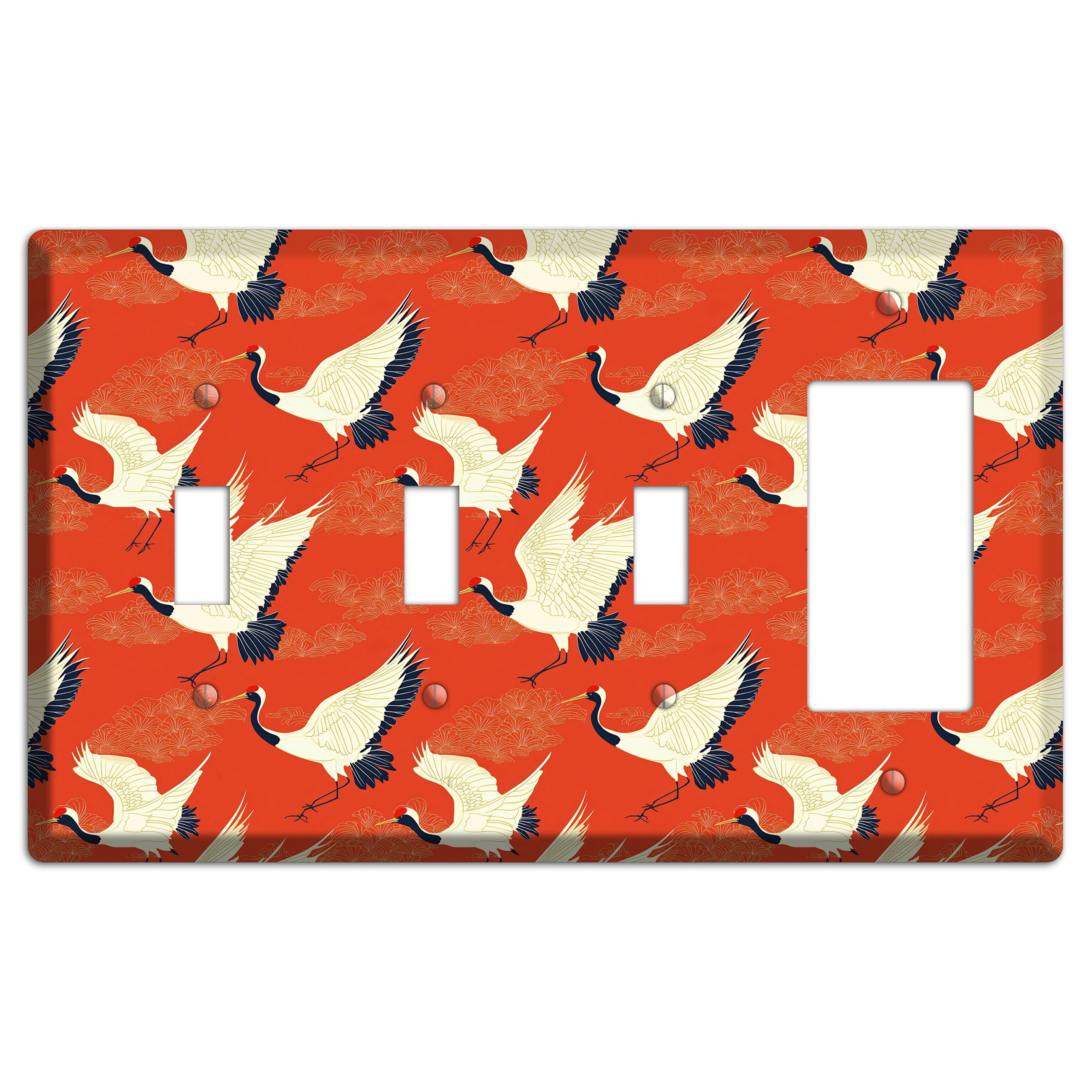 Vermillion Crane Flight 3 Toggle / Rocker Wallplate
