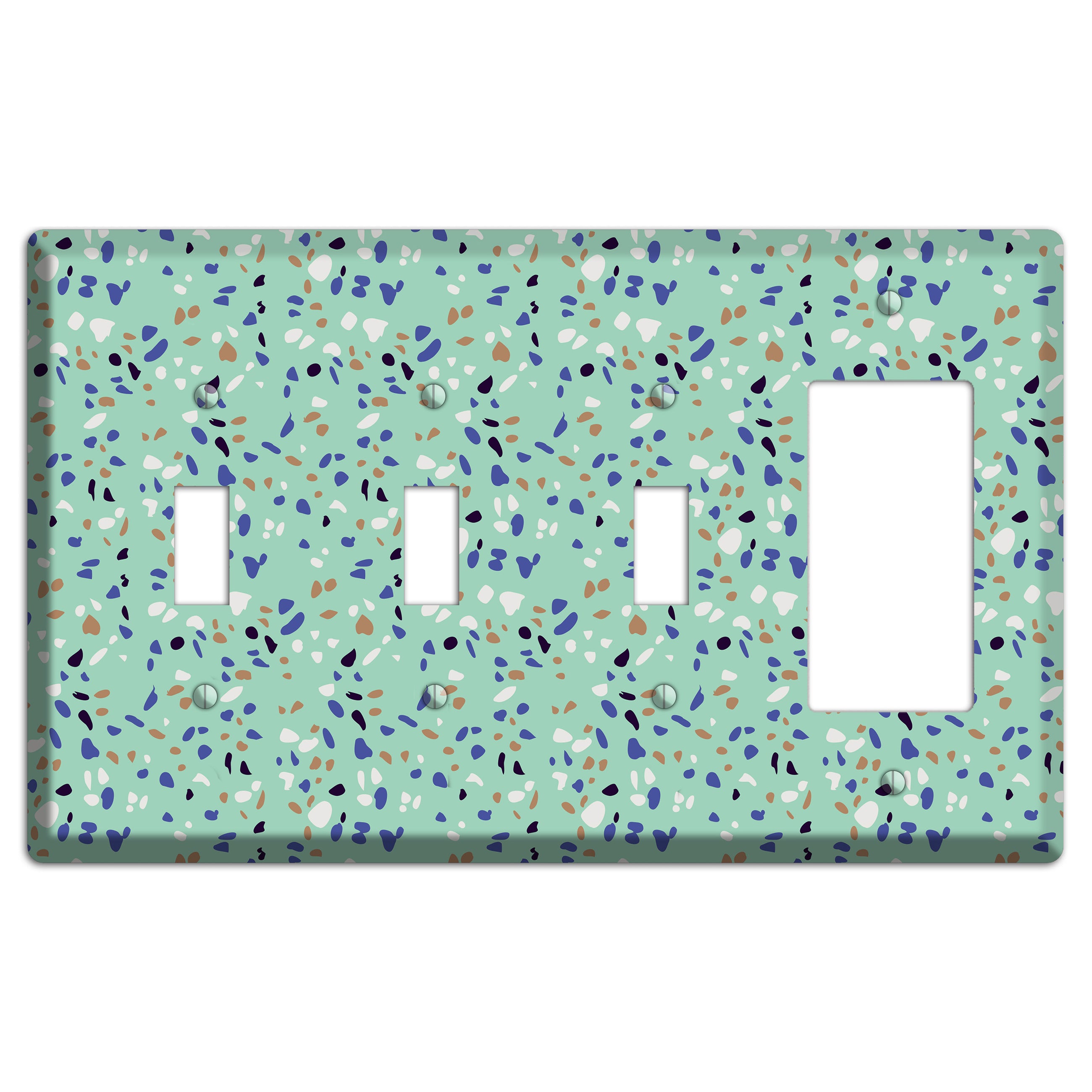 Sea Breeze Confetti 3 Toggle / Rocker Wallplate