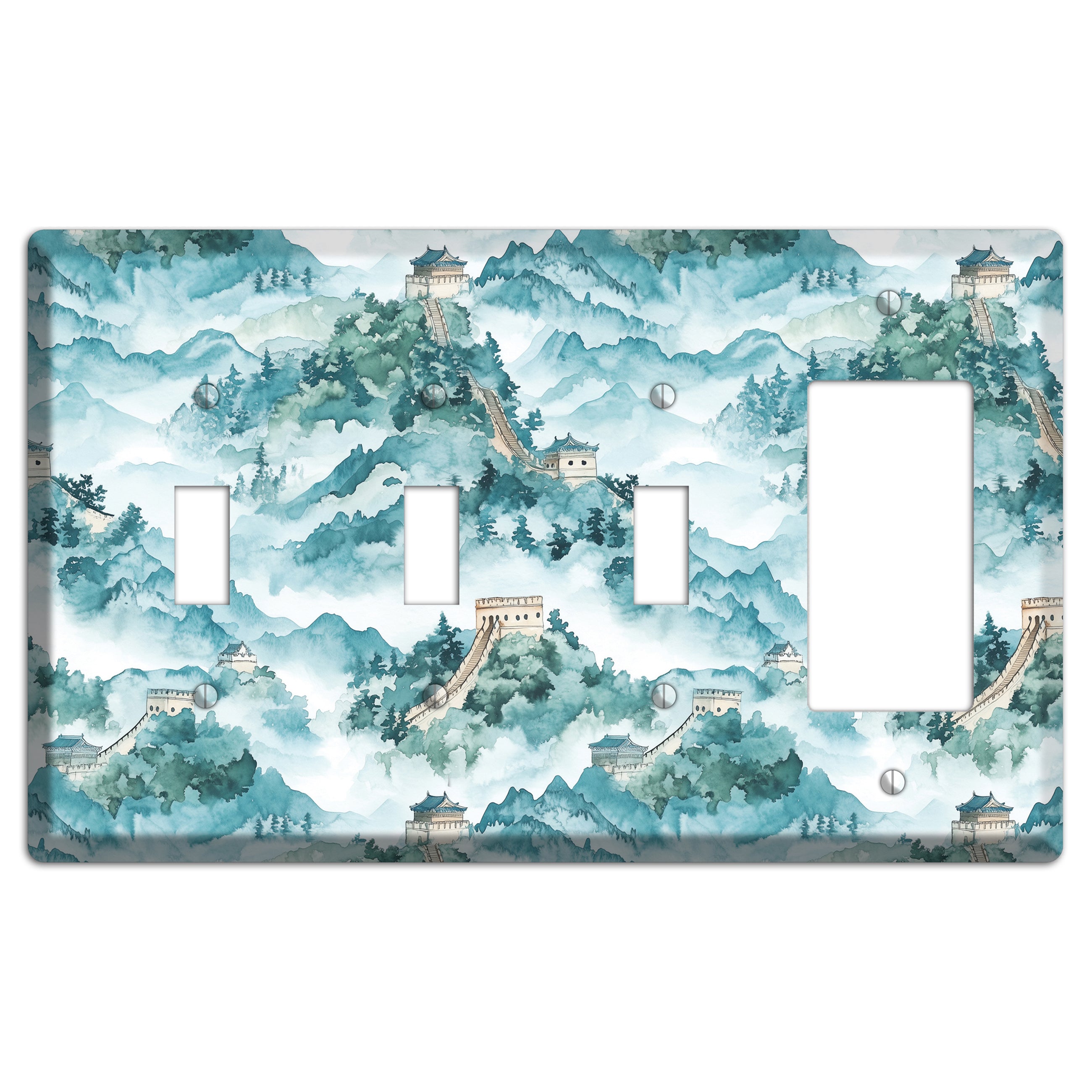 Watchtower in Mist 3 Toggle / Rocker Wallplate