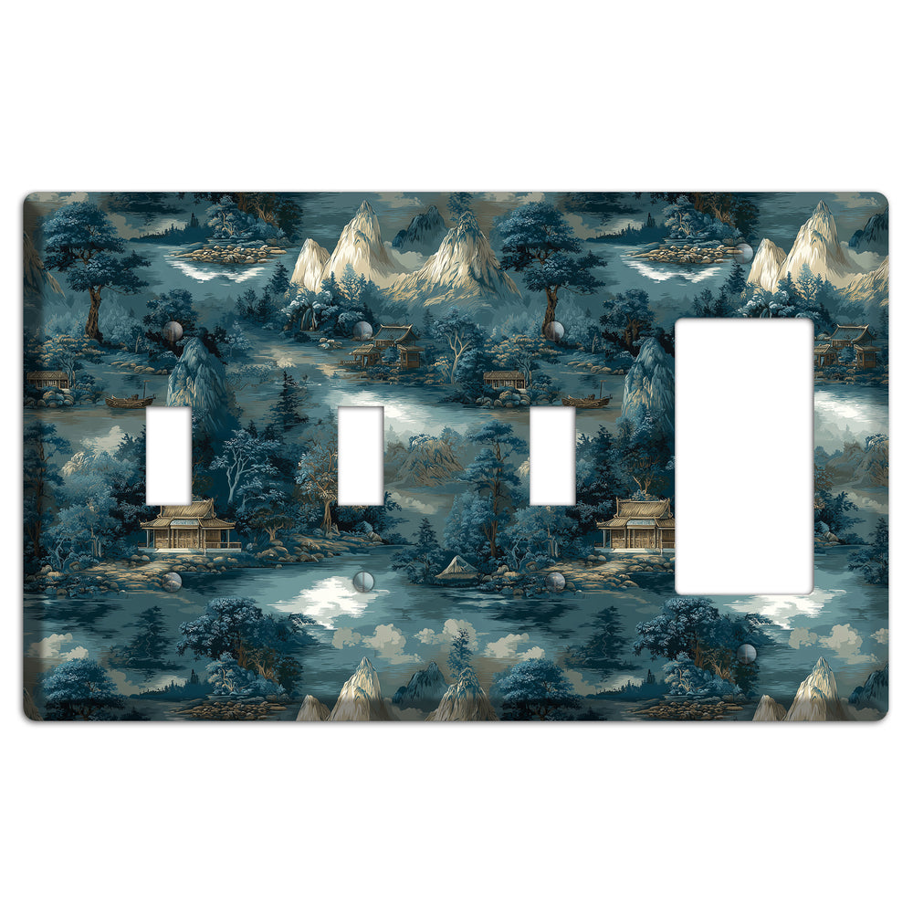 River Mist Refuge 3 Toggle / Rocker Wallplate