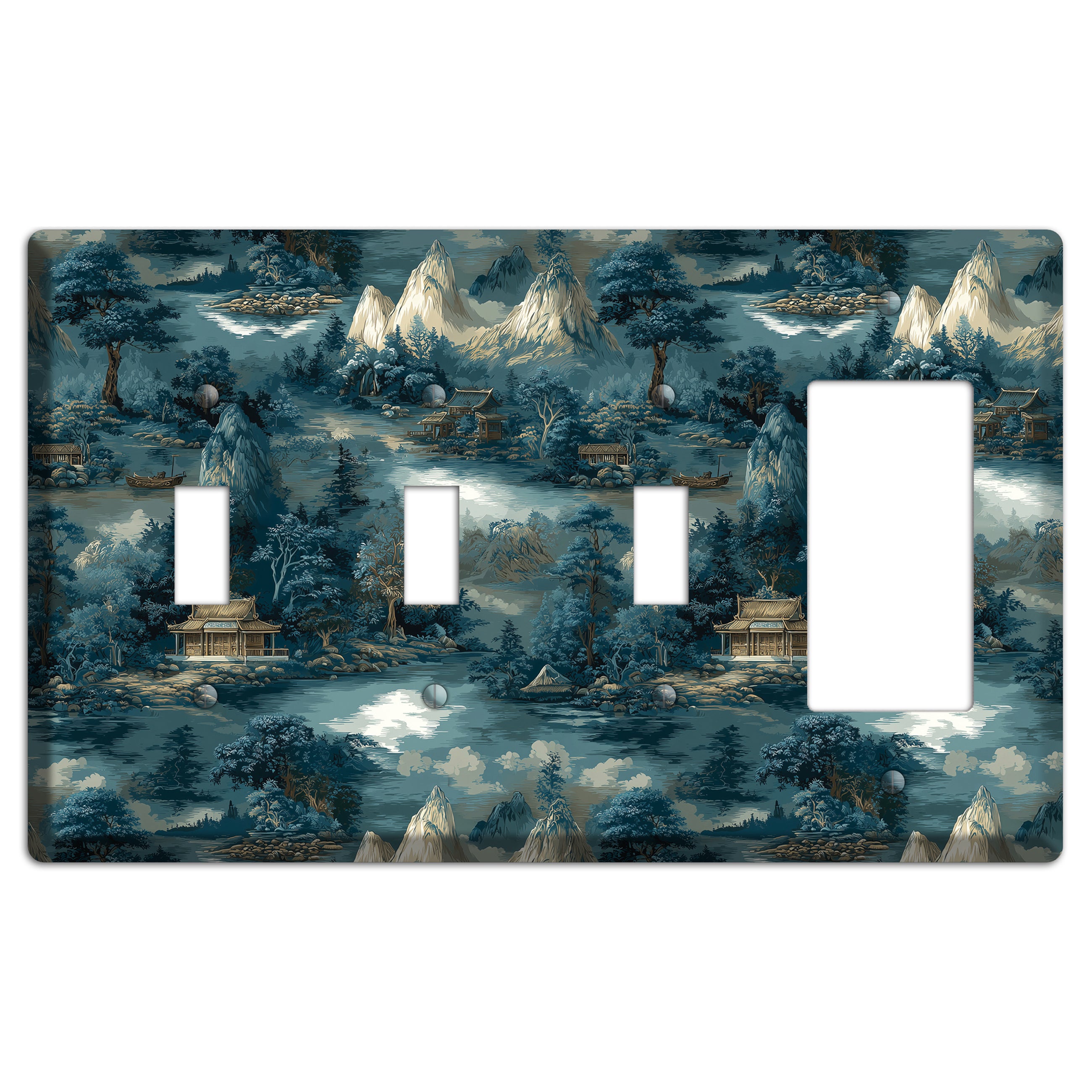 River Mist Refuge 3 Toggle / Rocker Wallplate