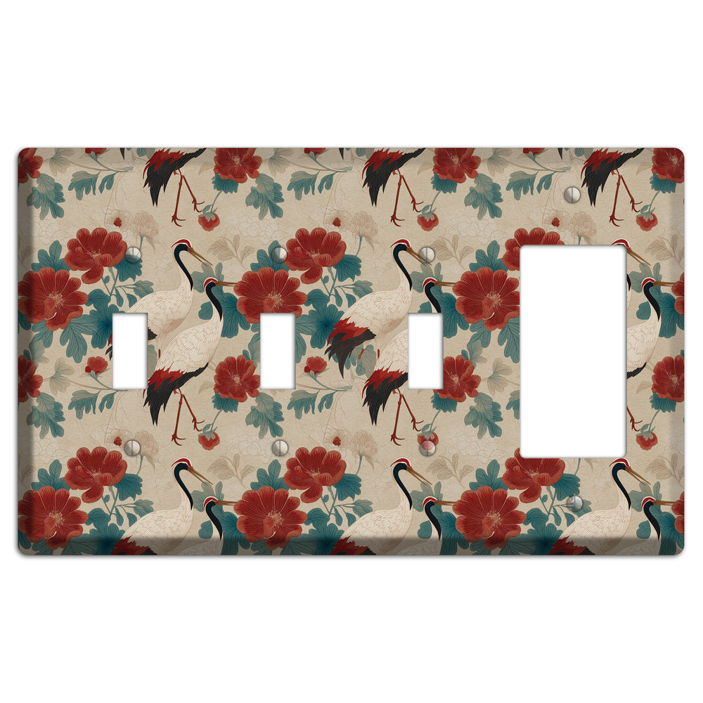 Rust Peony Passage 3 Toggle / Rocker Wallplate