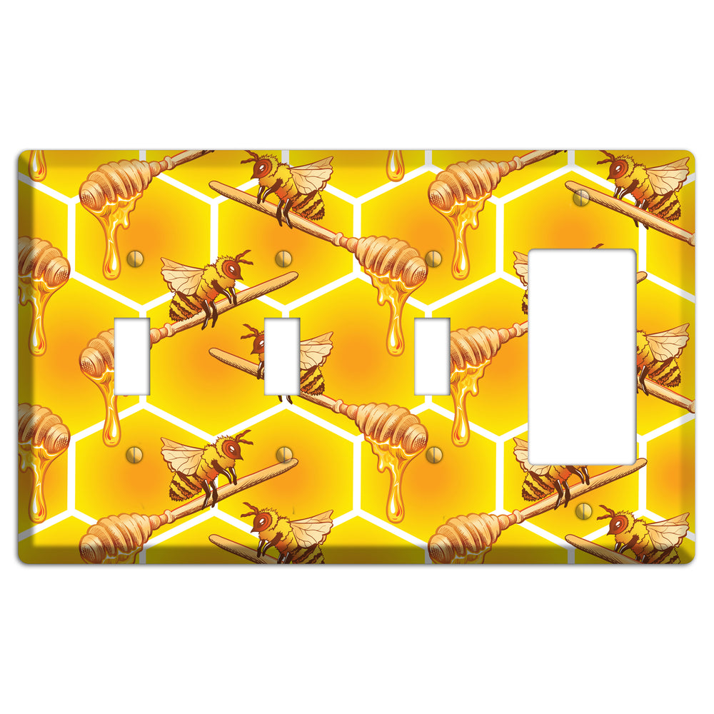 Golden Hive Ritual 3 Toggle / Rocker Wallplate