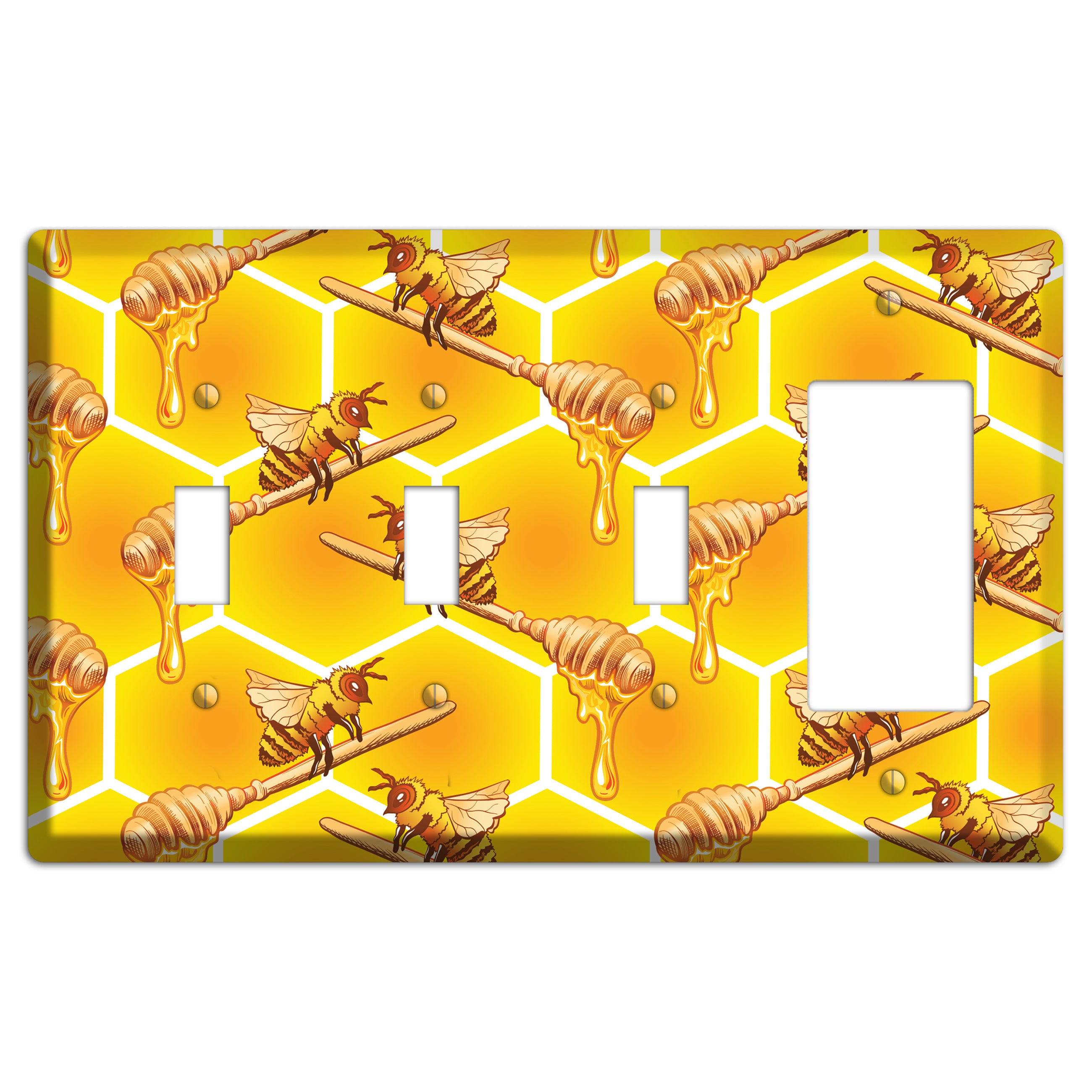 Golden Hive Ritual 3 Toggle / Rocker Wallplate