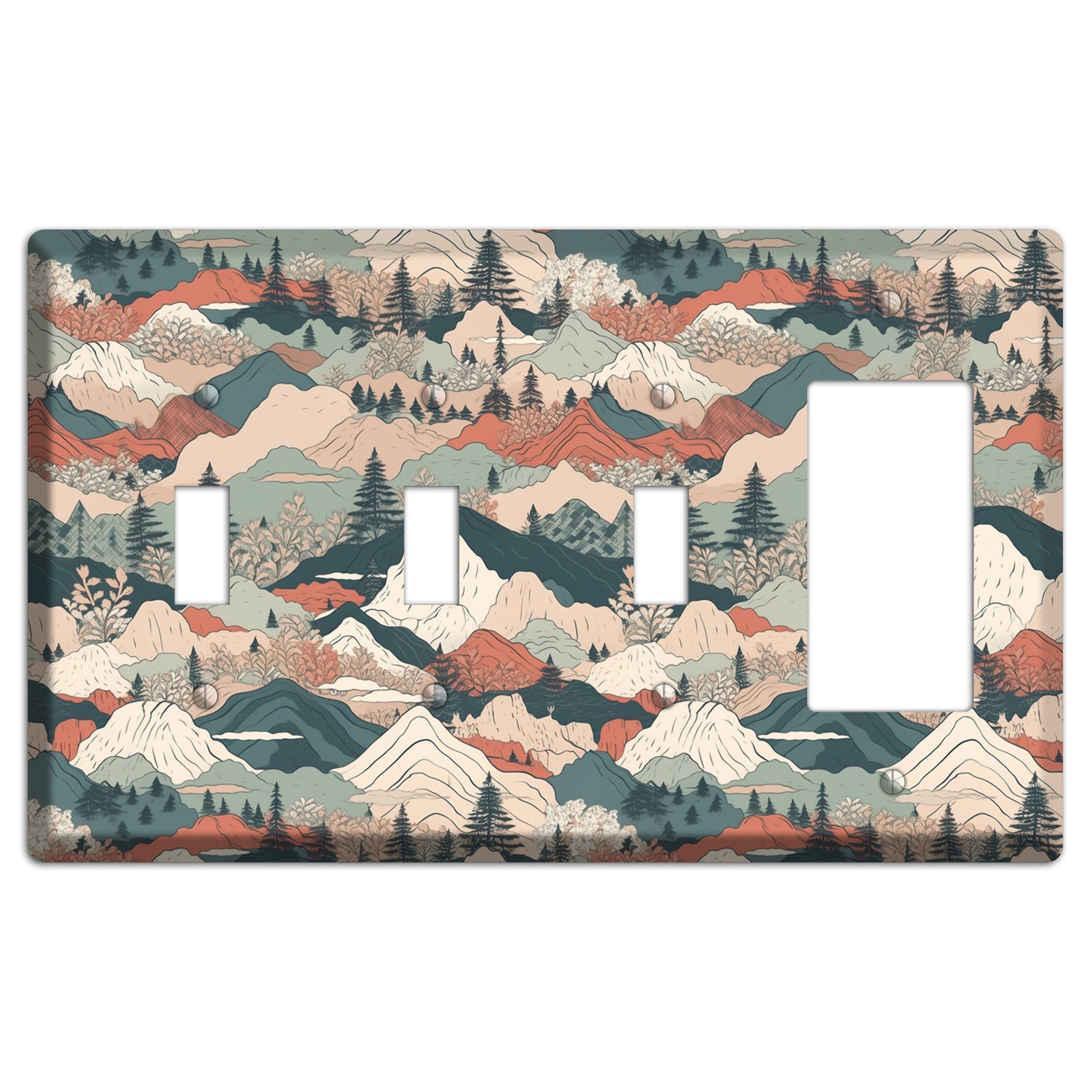 Alpine Paper Trail 3 Toggle / Rocker Wallplate