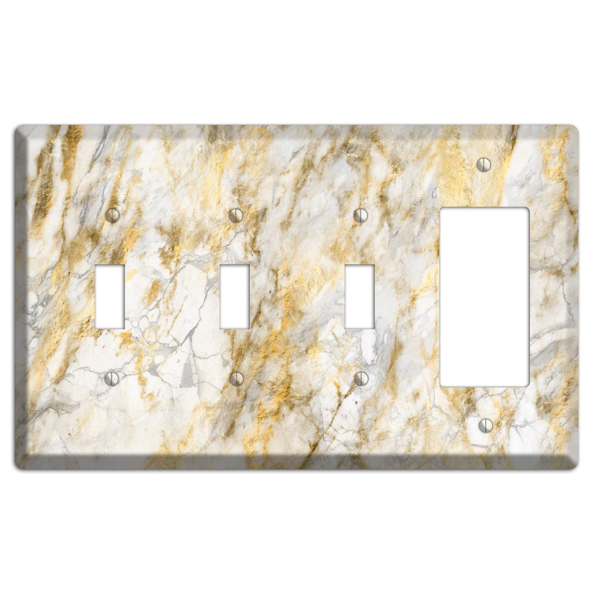 Marigold Marble 3 Toggle / Rocker Wallplate