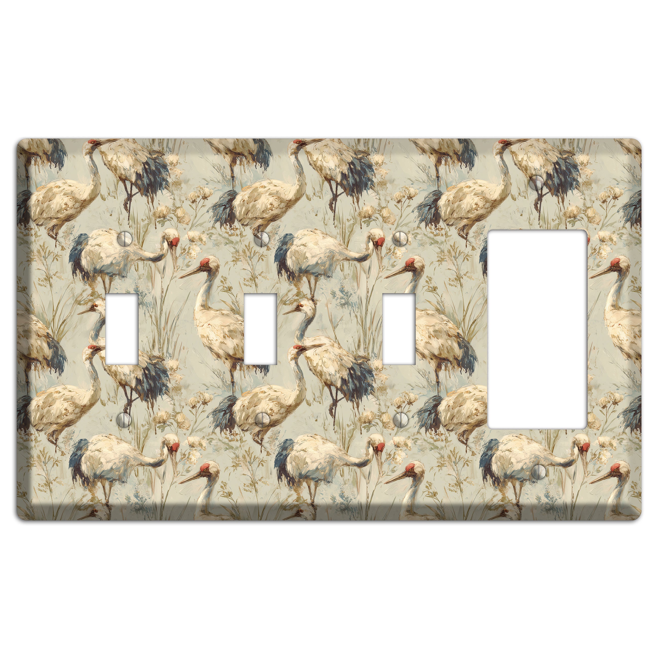 Driftwood Crane Marsh 3 Toggle / Rocker Wallplate