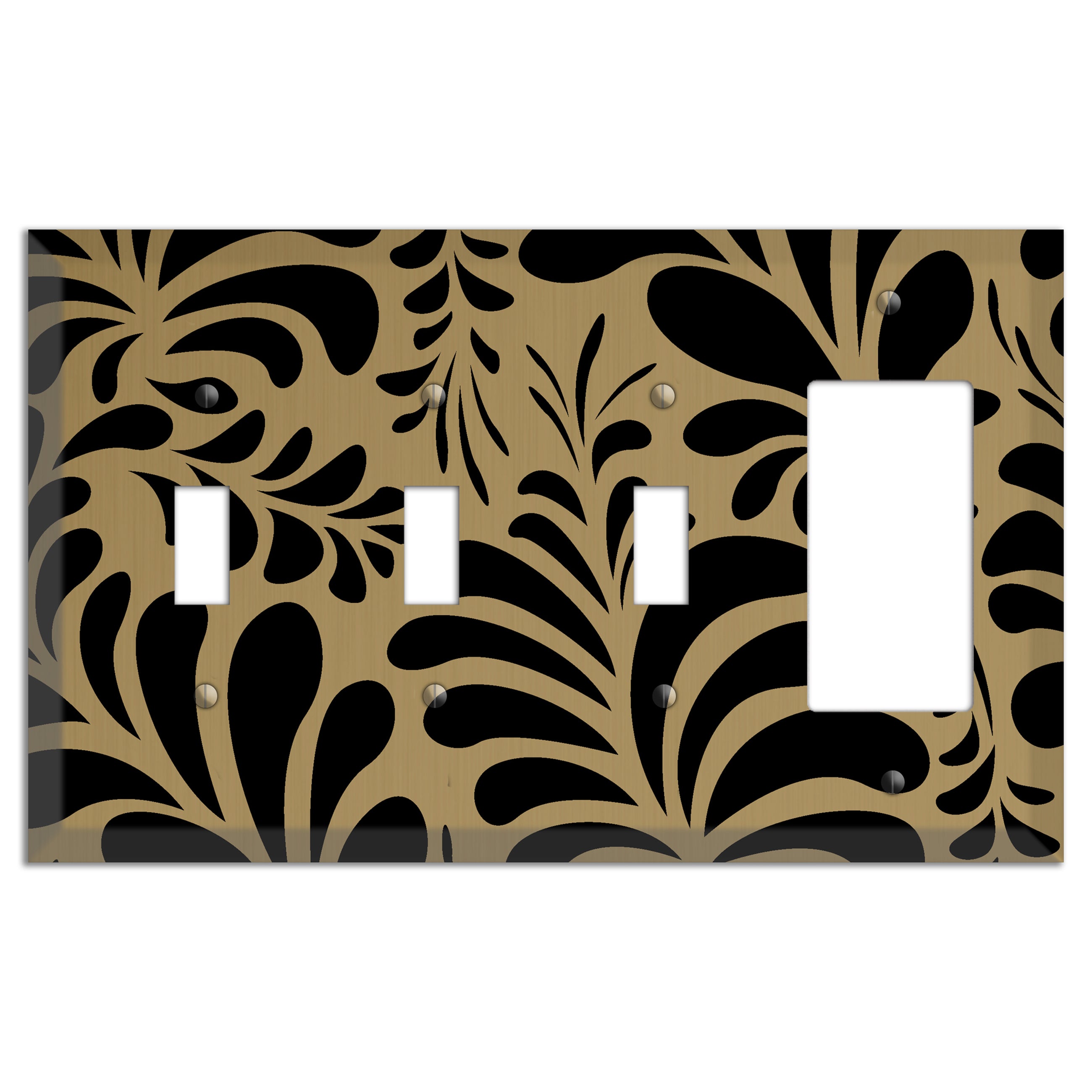 Tower Gold Jungle Fan 3 Toggle / Rocker Wallplate