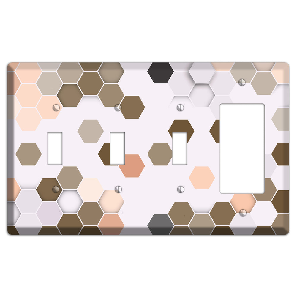 Clay & Terracotta Geometric Tiling 3 Toggle / Rocker Wallplate