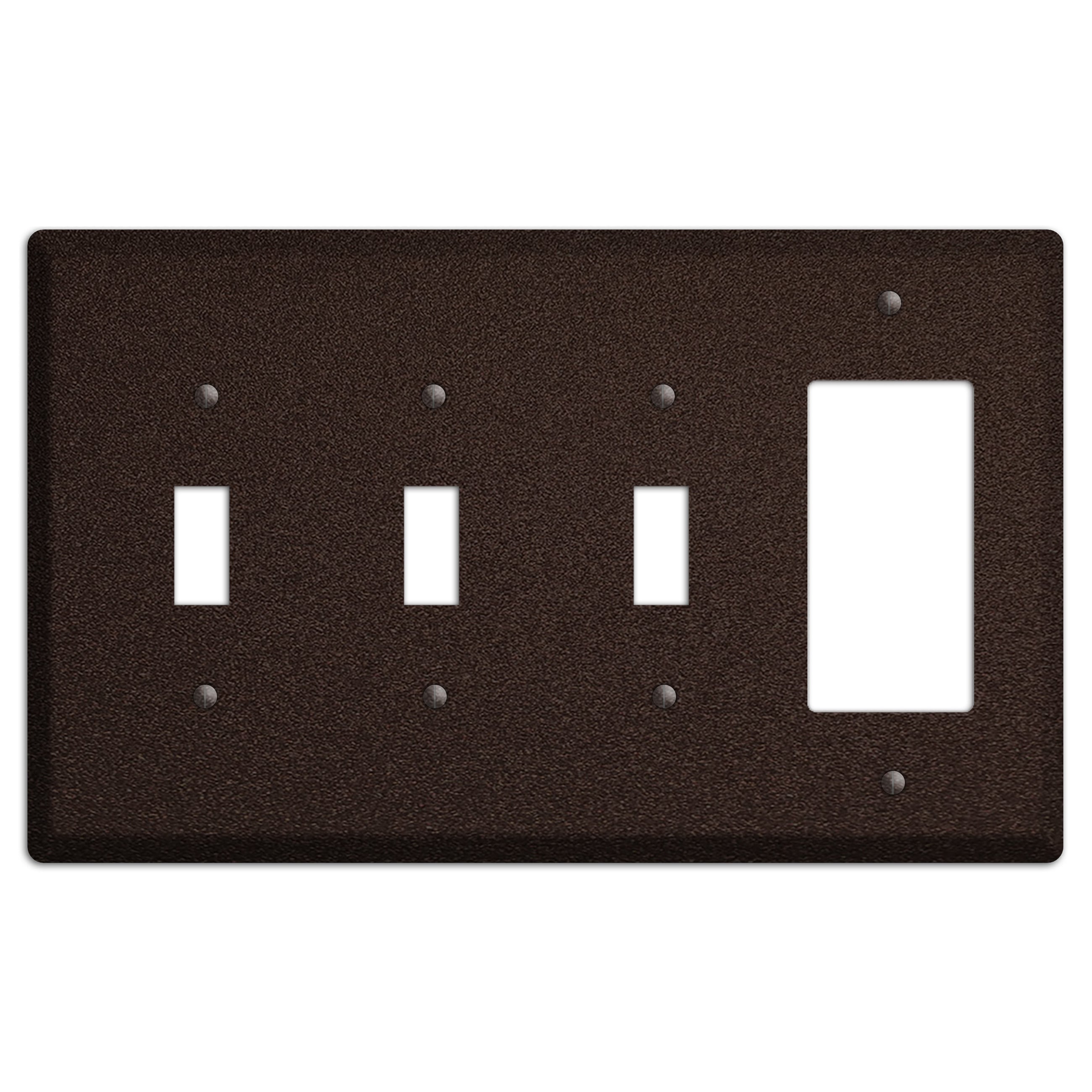 Baxter Subtle Antique Bronze 3 Toggle / Rocker Wallplate