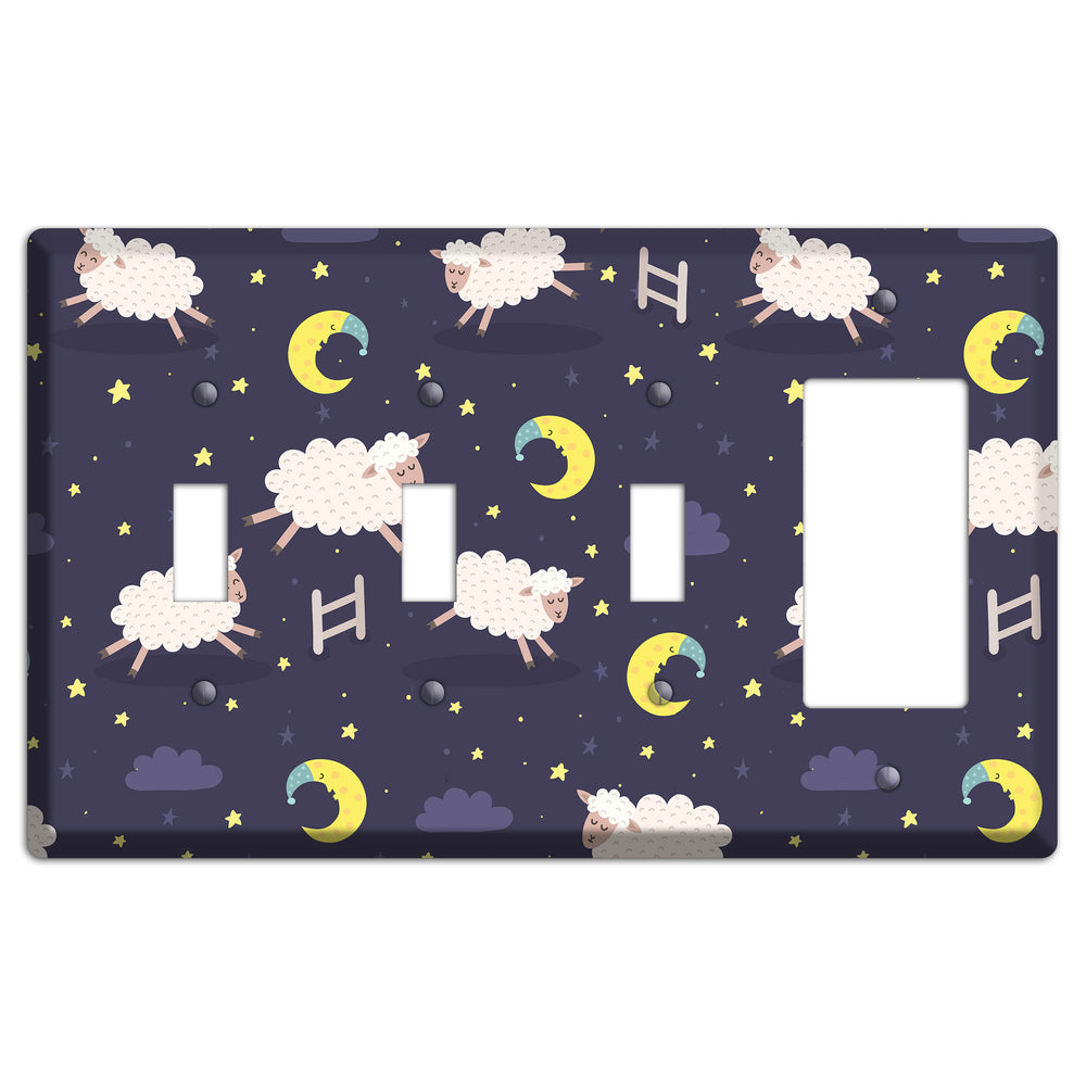Counting Sheep 3 Toggle / Rocker Wallplate