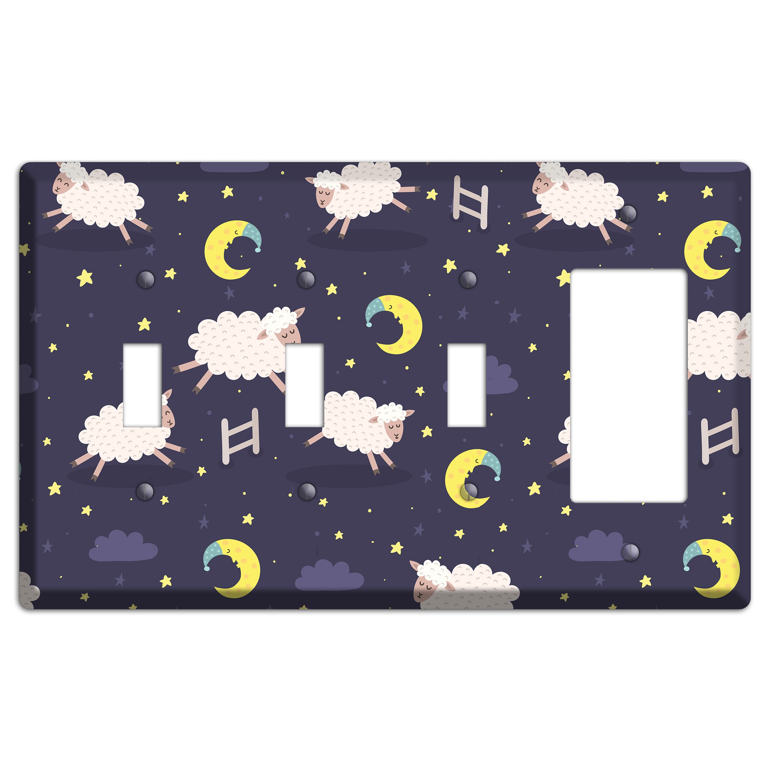 Counting Sheep 3 Toggle / Rocker Wallplate