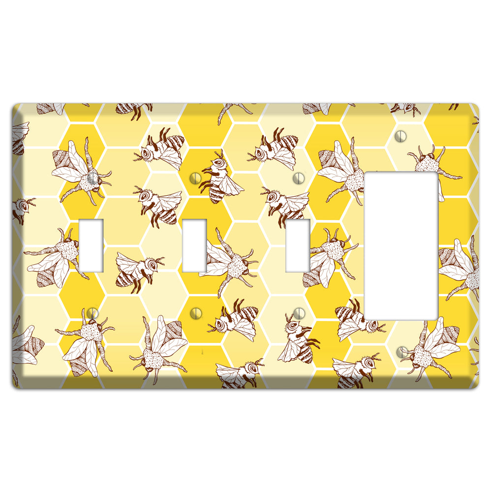 Hive & Wing 3 Toggle / Rocker Wallplate