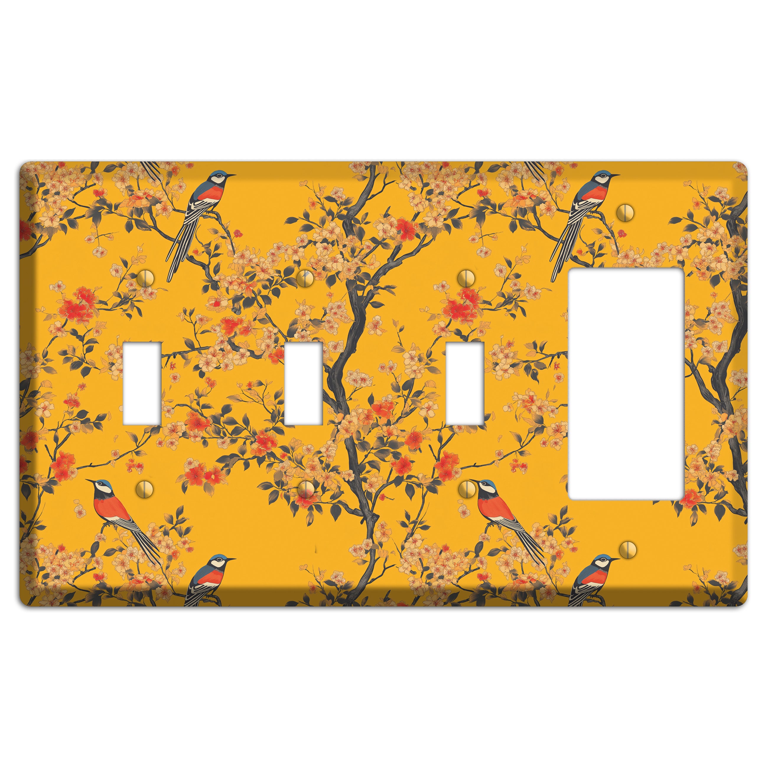 Blossom & Plume 3 Toggle / Rocker Wallplate