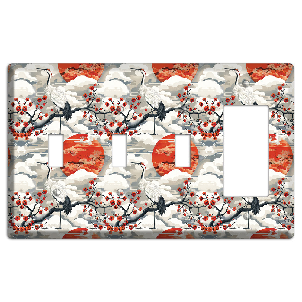 Vermillion Sun Rising 3 Toggle / Rocker Wallplate