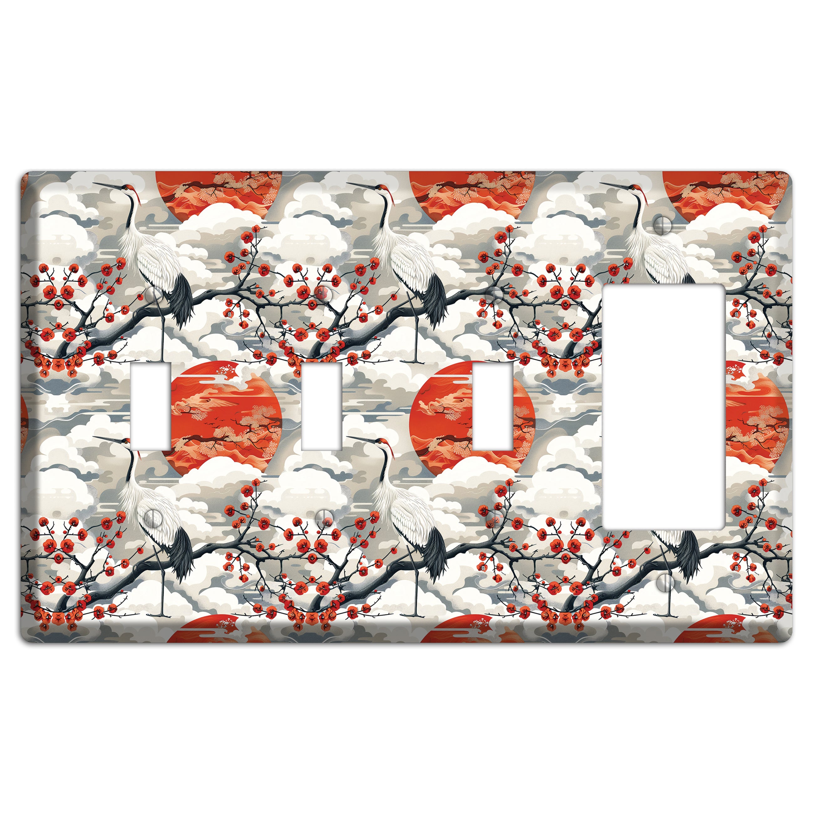 Vermillion Sun Rising 3 Toggle / Rocker Wallplate