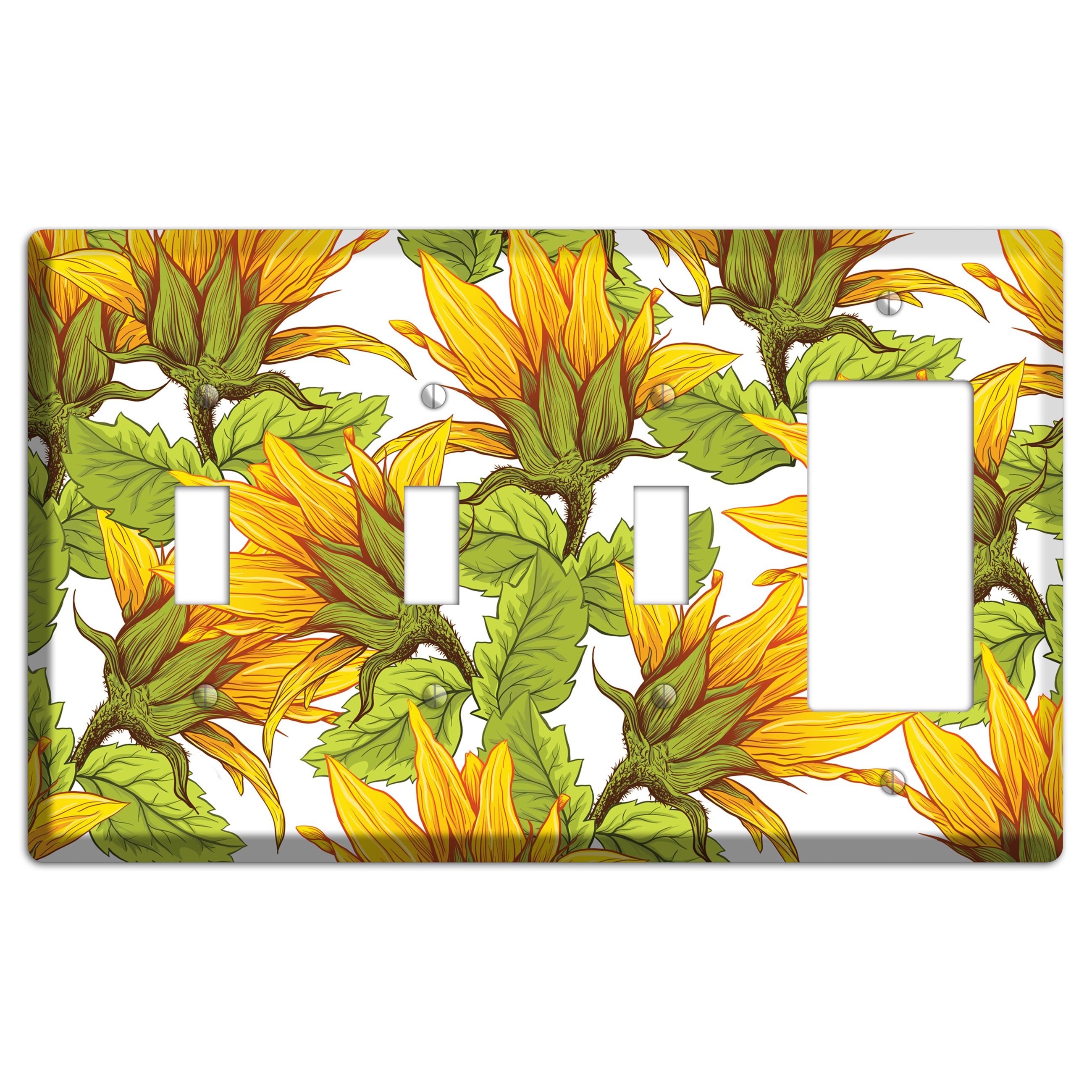 Golden Bloom Scatter 3 Toggle / Rocker Wallplate