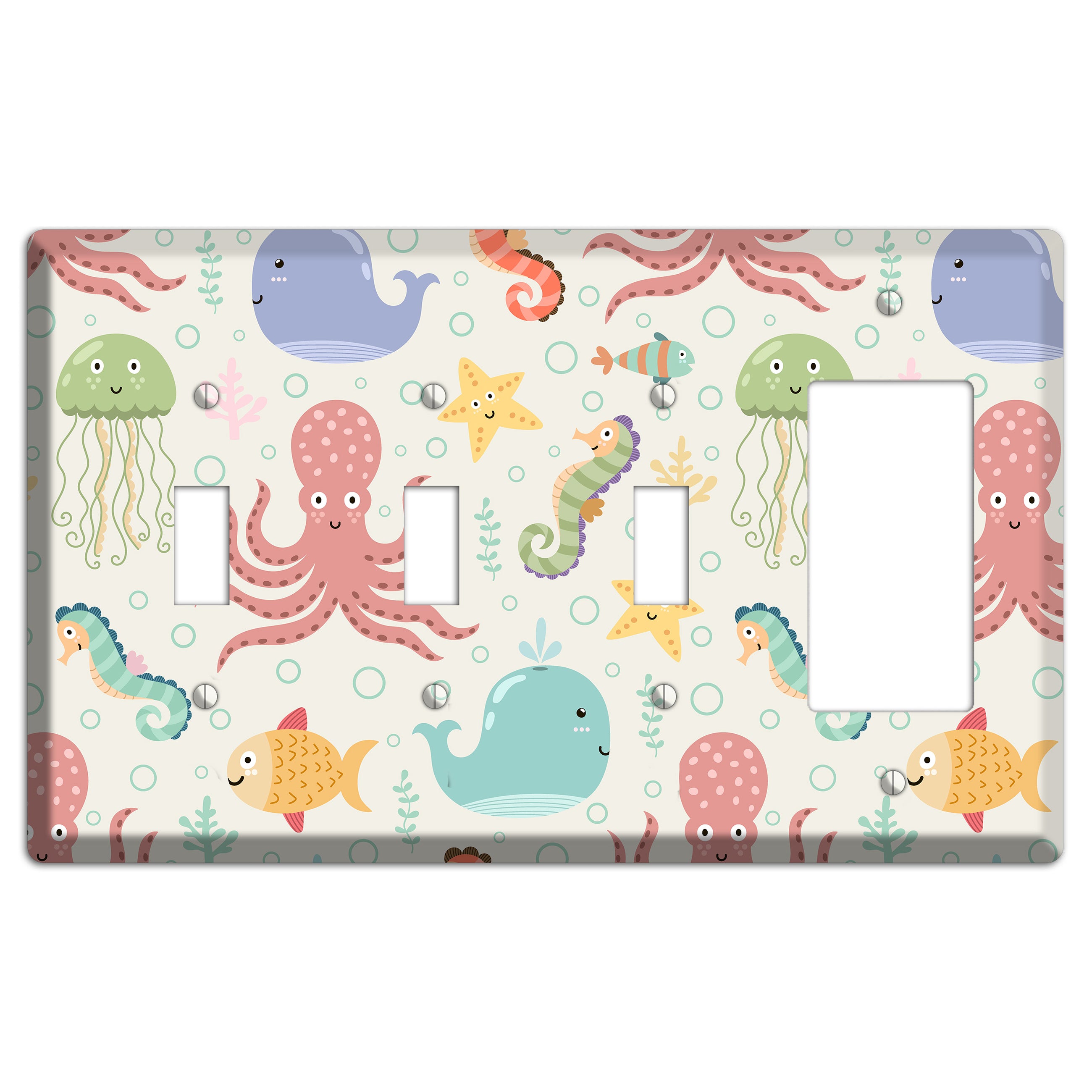 Ocean Buddies 3 Toggle / Rocker Wallplate