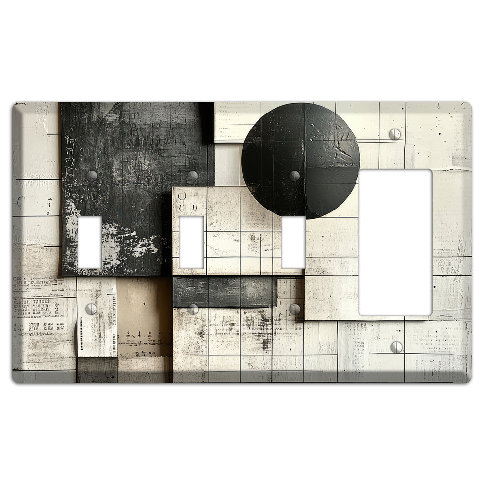 Lunar Grid Archive 3 Toggle / Rocker Wallplate