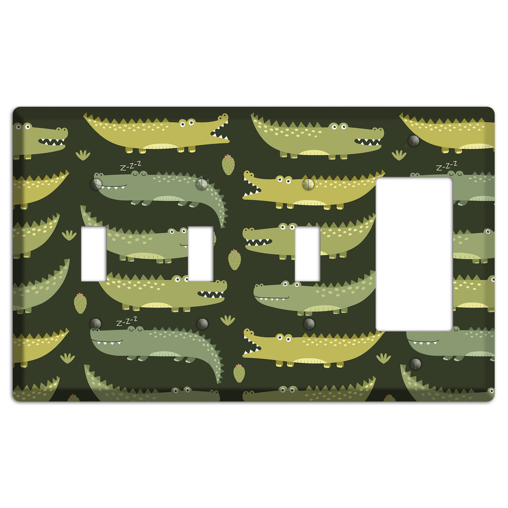 Sleepy Croc Parade 3 Toggle / Rocker Wallplate
