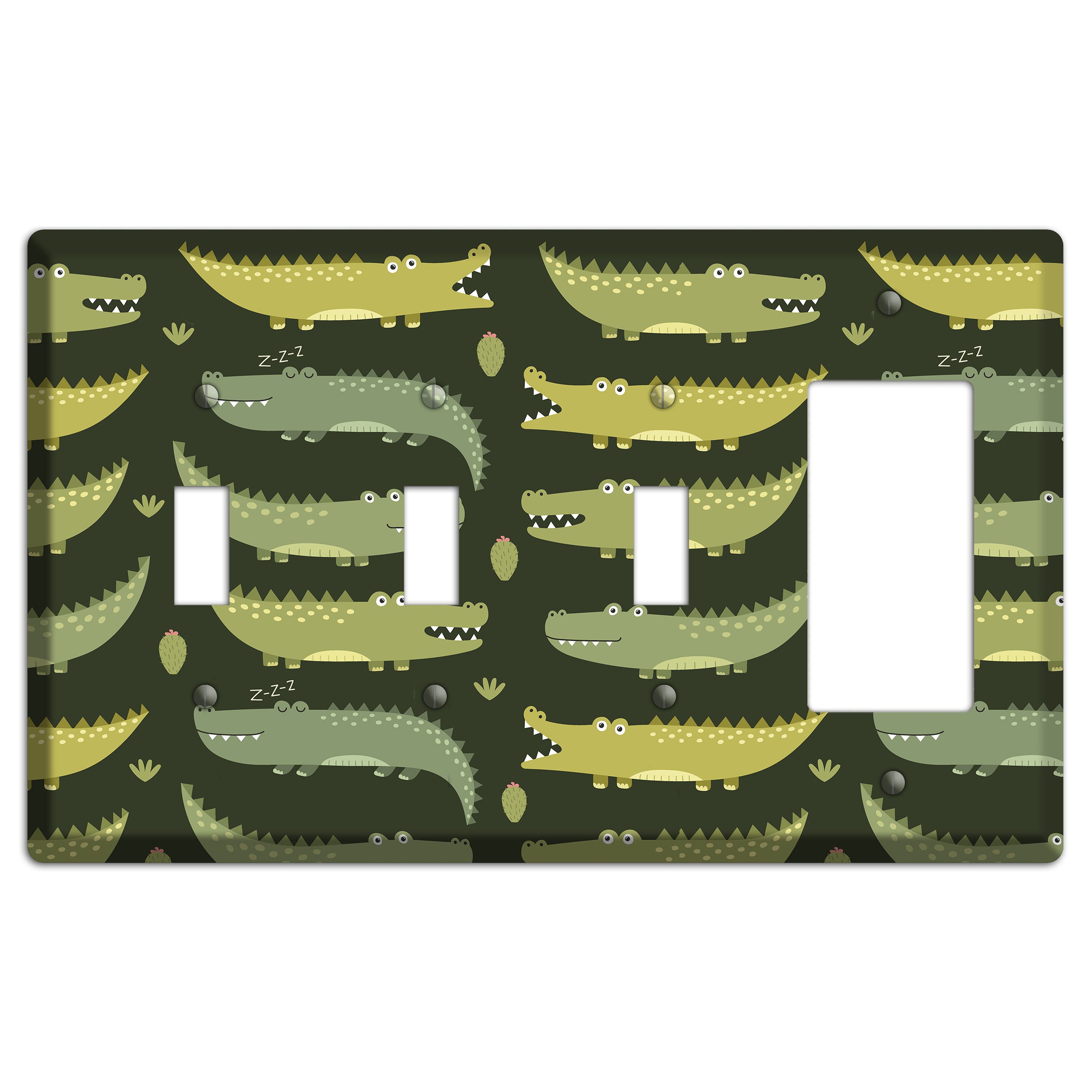 Sleepy Croc Parade 3 Toggle / Rocker Wallplate