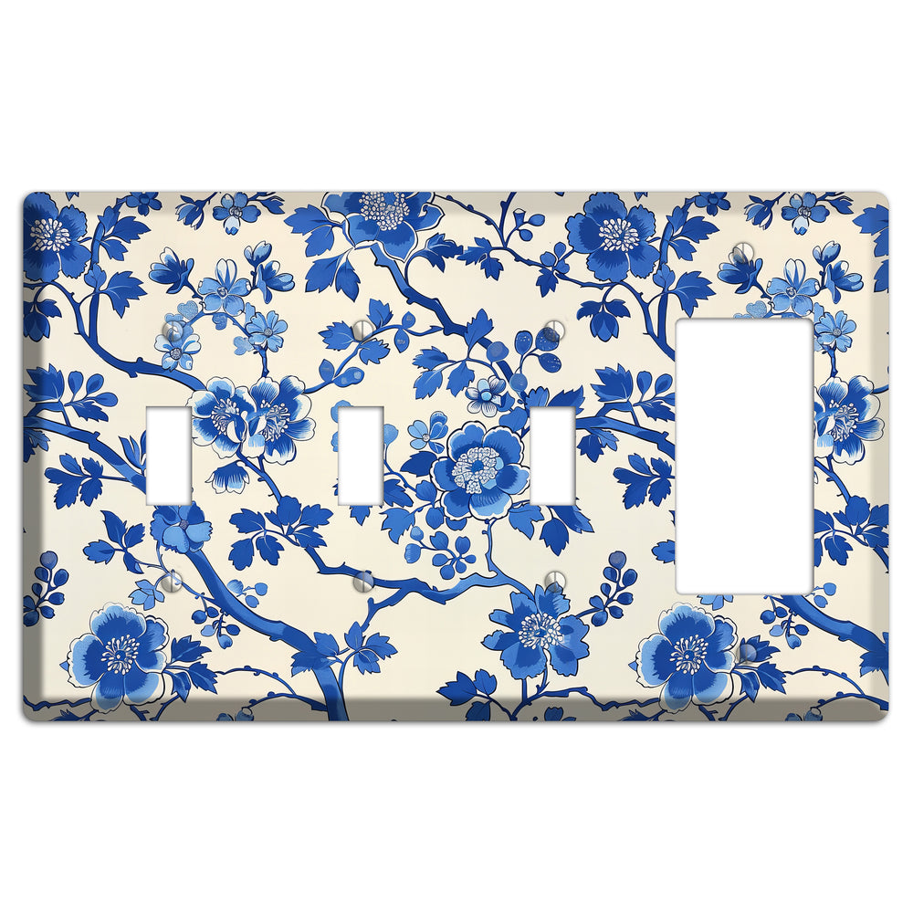 Porcelain Garden Bloom 3 Toggle / Rocker Wallplate