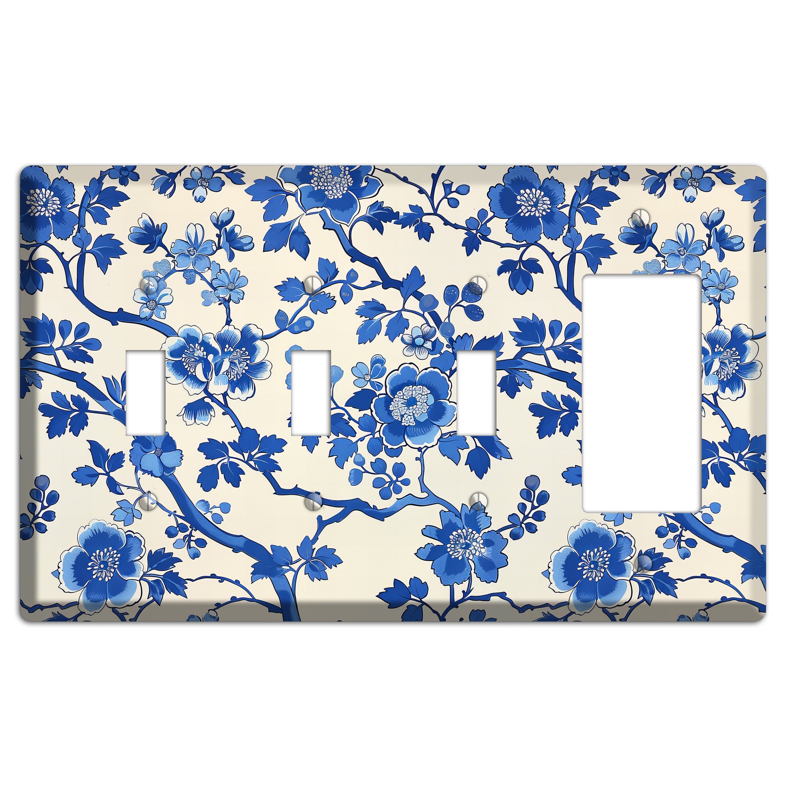 Porcelain Garden Bloom 3 Toggle / Rocker Wallplate