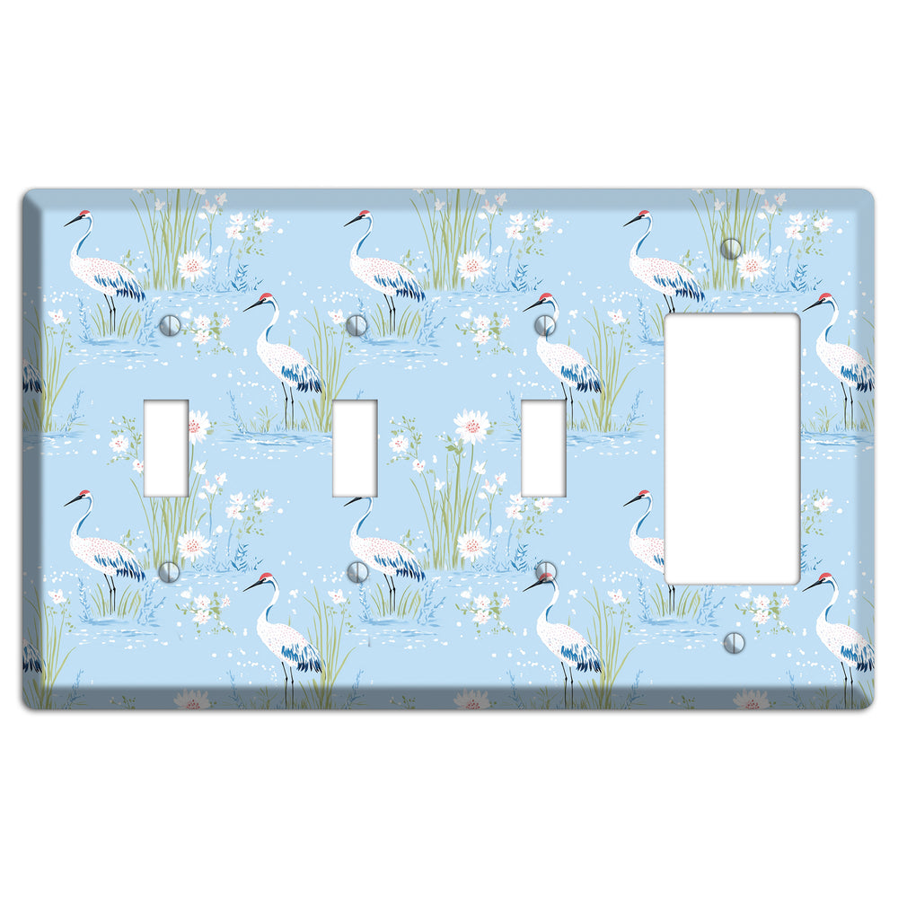 Powder Blue Marsh 3 Toggle / Rocker Wallplate