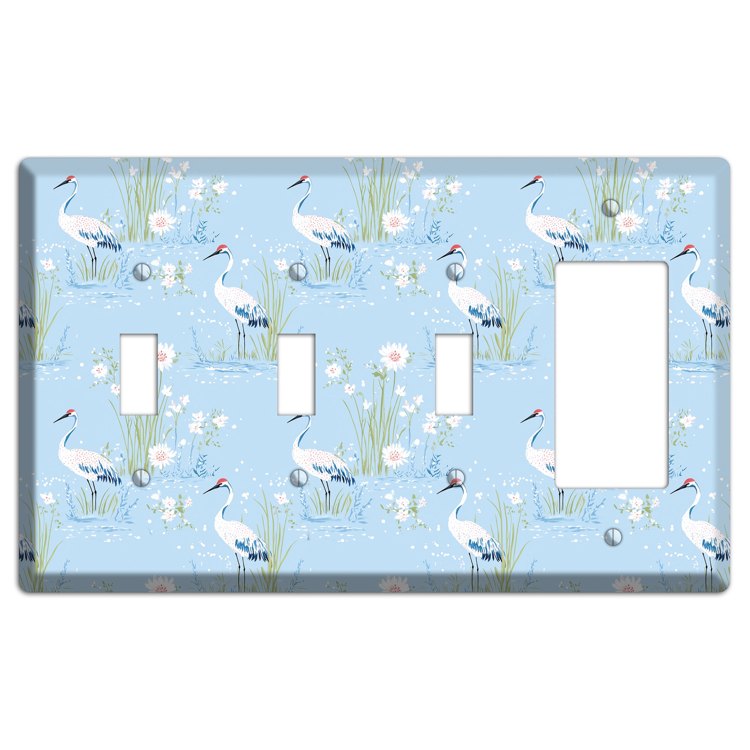Powder Blue Marsh 3 Toggle / Rocker Wallplate