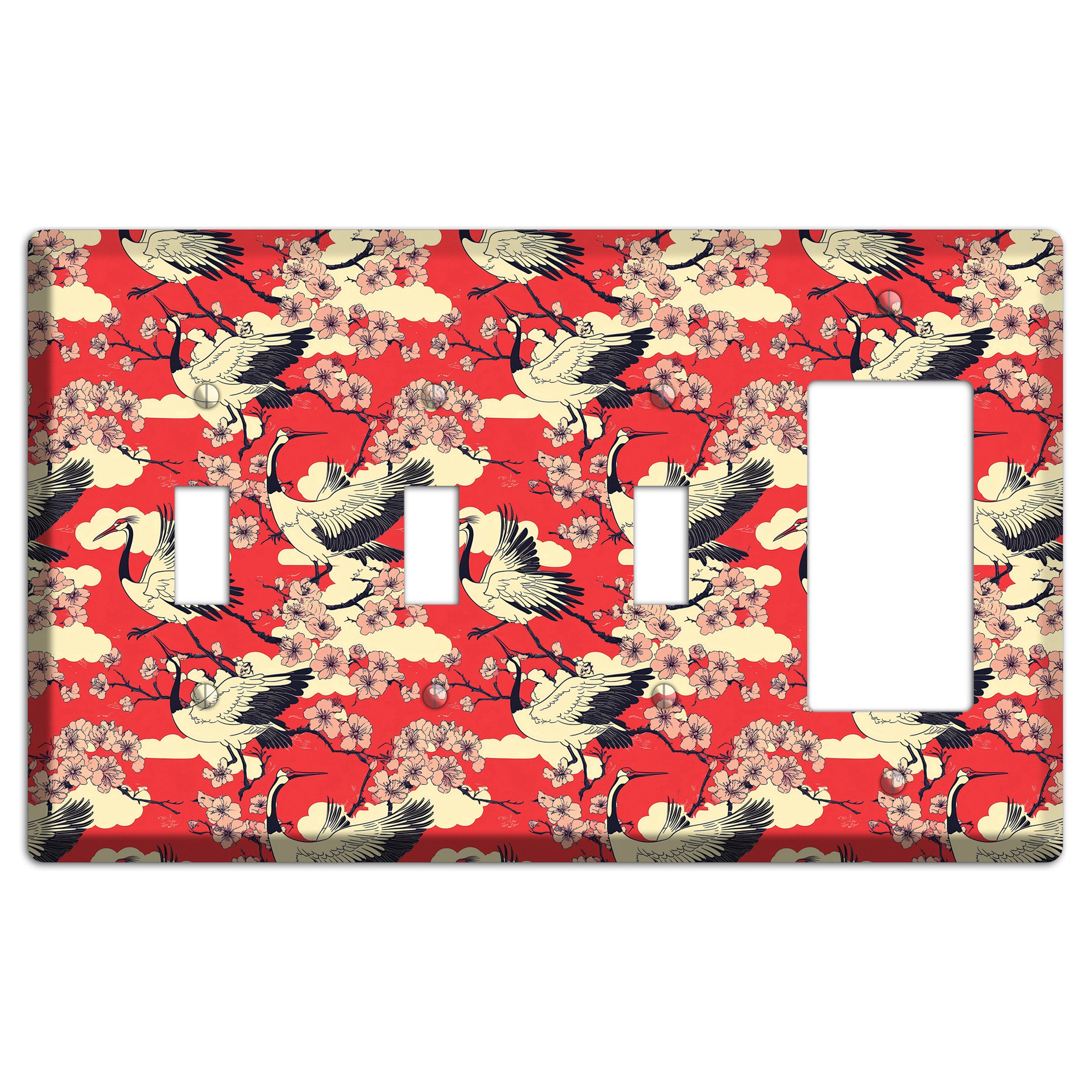 Crimson Blossom Ascent 3 Toggle / Rocker Wallplate