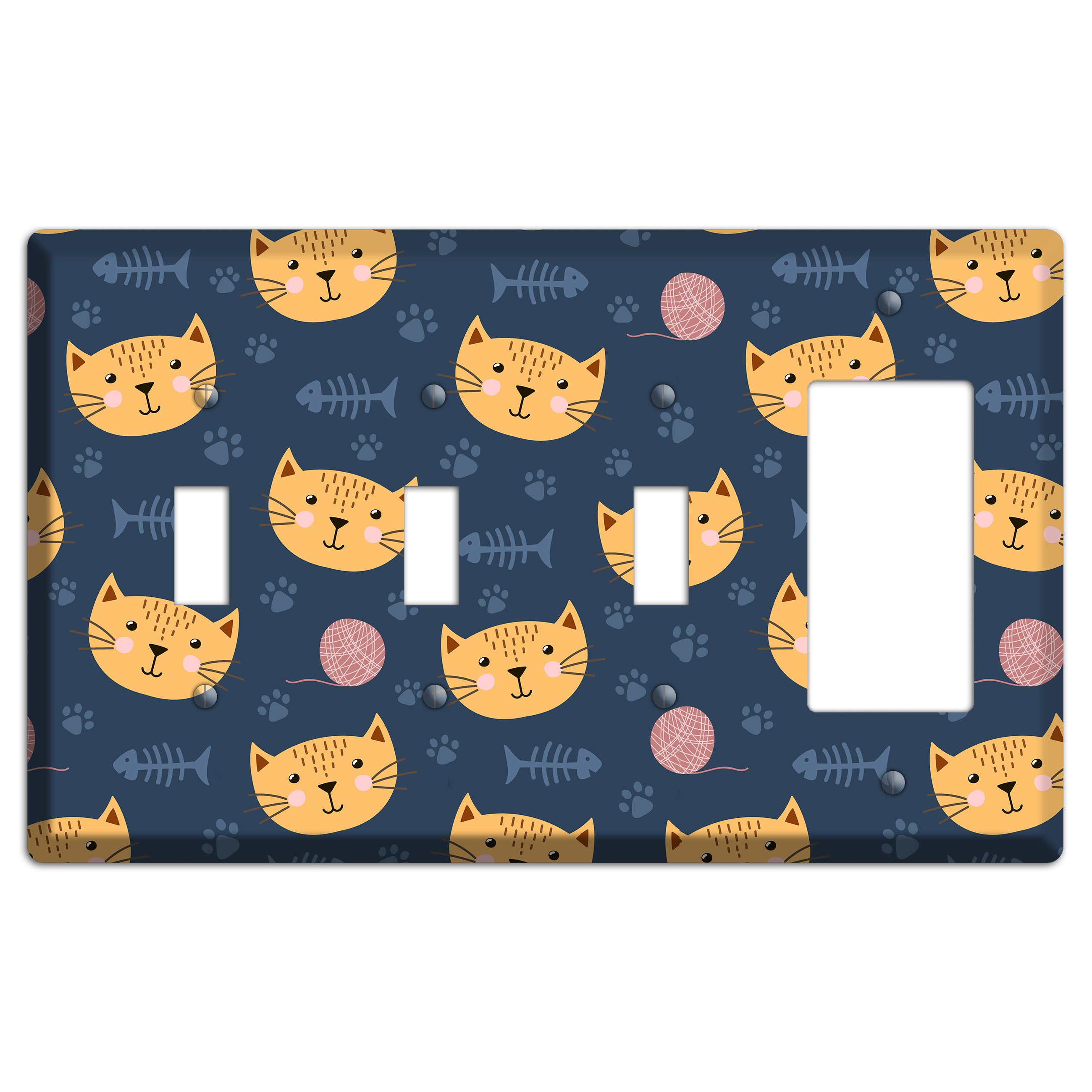 Cat Nap Parade 3 Toggle / Rocker Wallplate