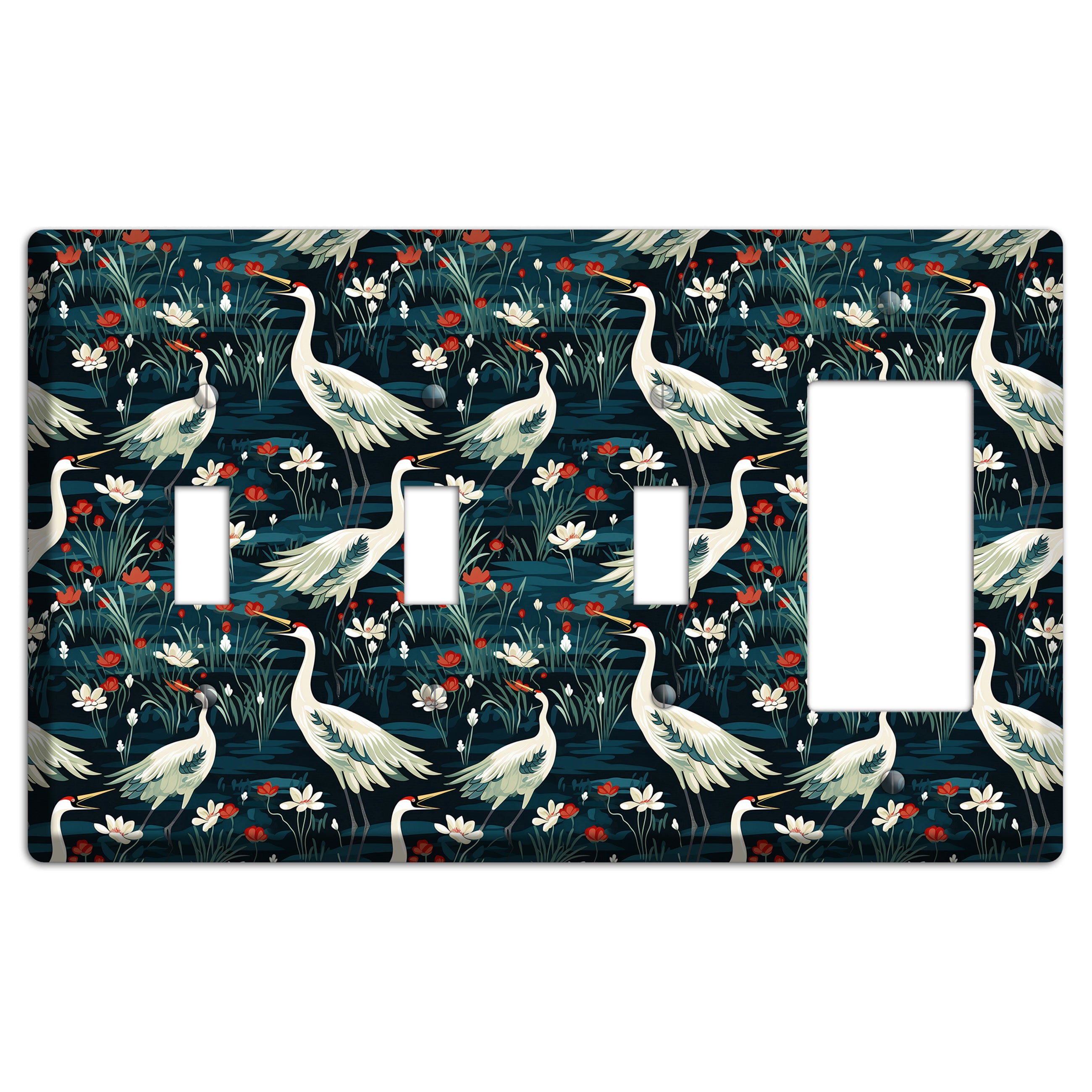 Midnight Lotus Marsh 3 Toggle / Rocker Wallplate