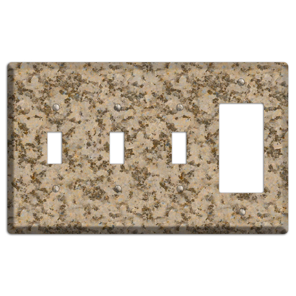 Giallo Santa Cecilia Granite 3 Toggle / Rocker Wallplate