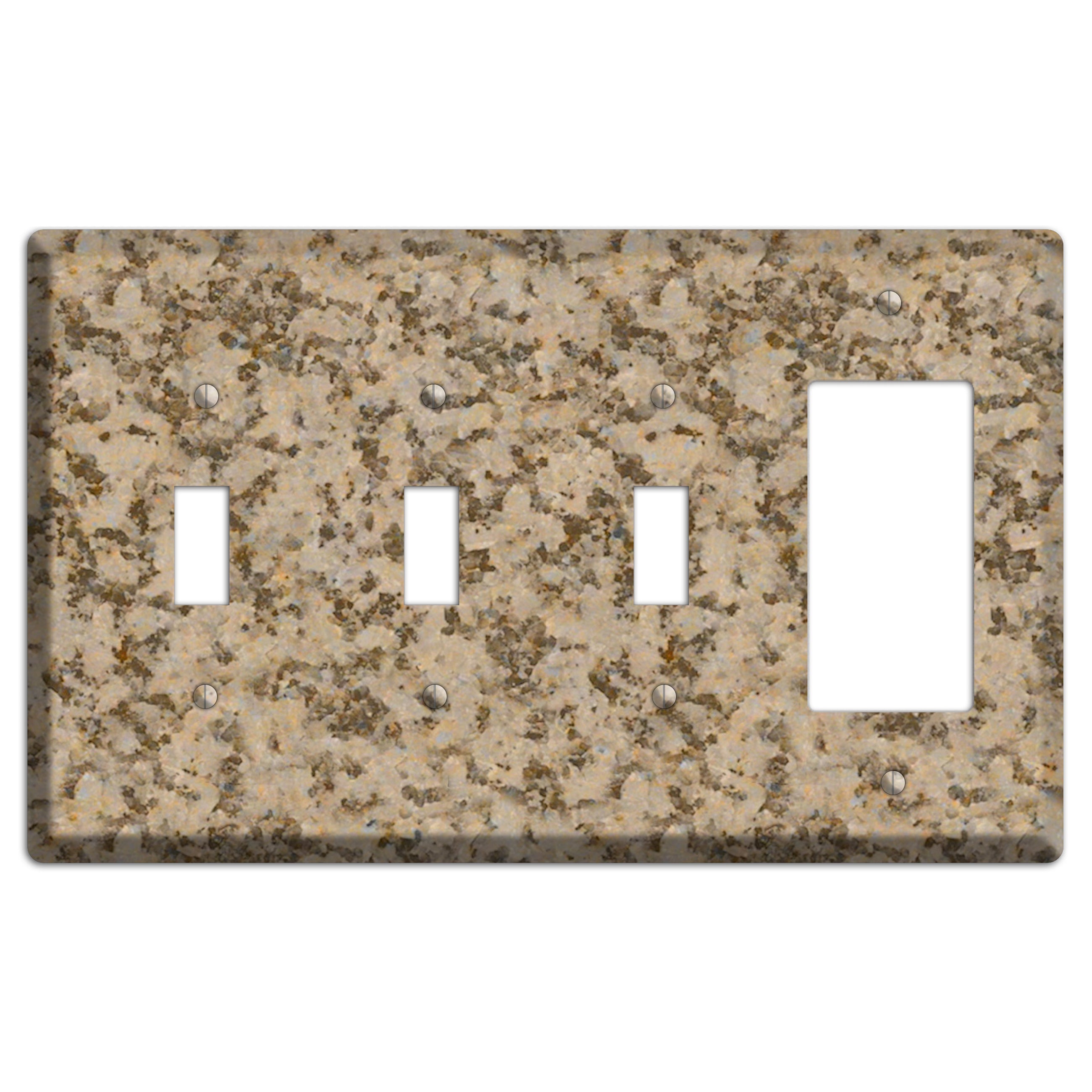 Giallo Santa Cecilia Granite 3 Toggle / Rocker Wallplate