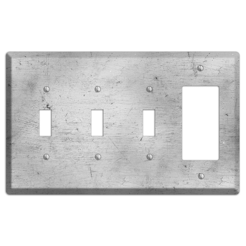 Silver Deck 3 Toggle / Rocker Wallplate
