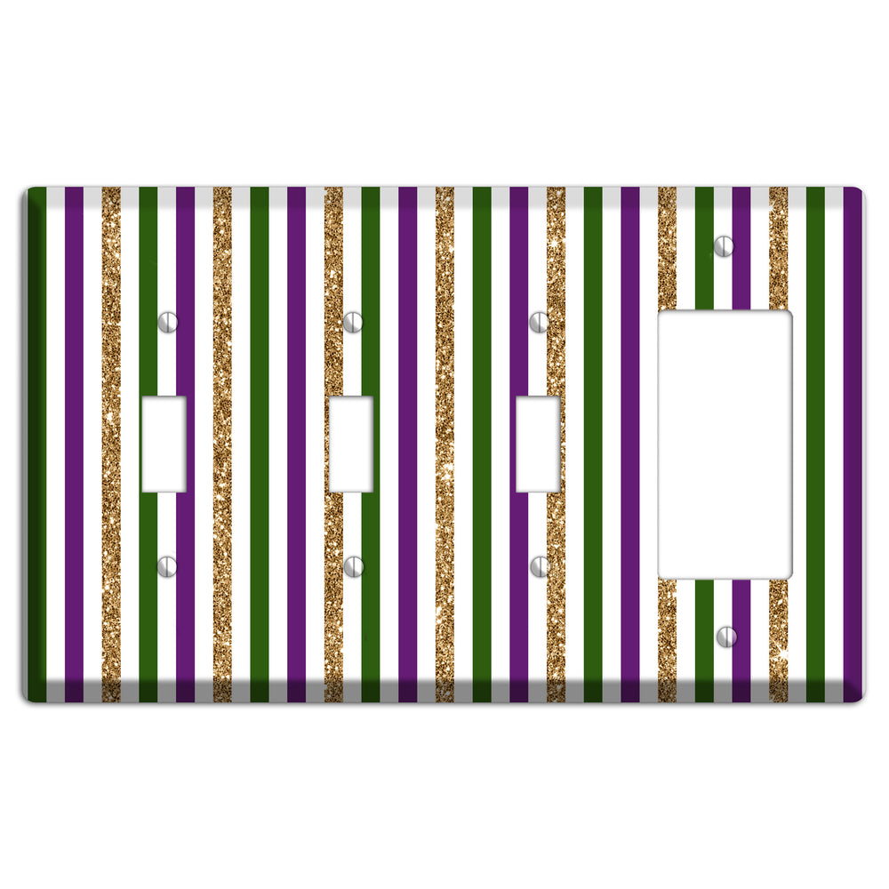 Carnival Stripes: Lumi√®re 3 Toggle / Rocker Wallplate