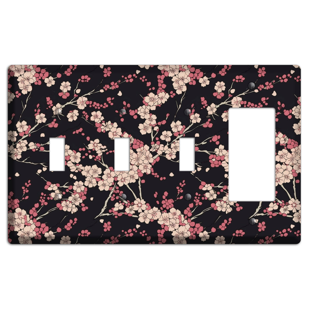 Night Blossom Drift 3 Toggle / Rocker Wallplate