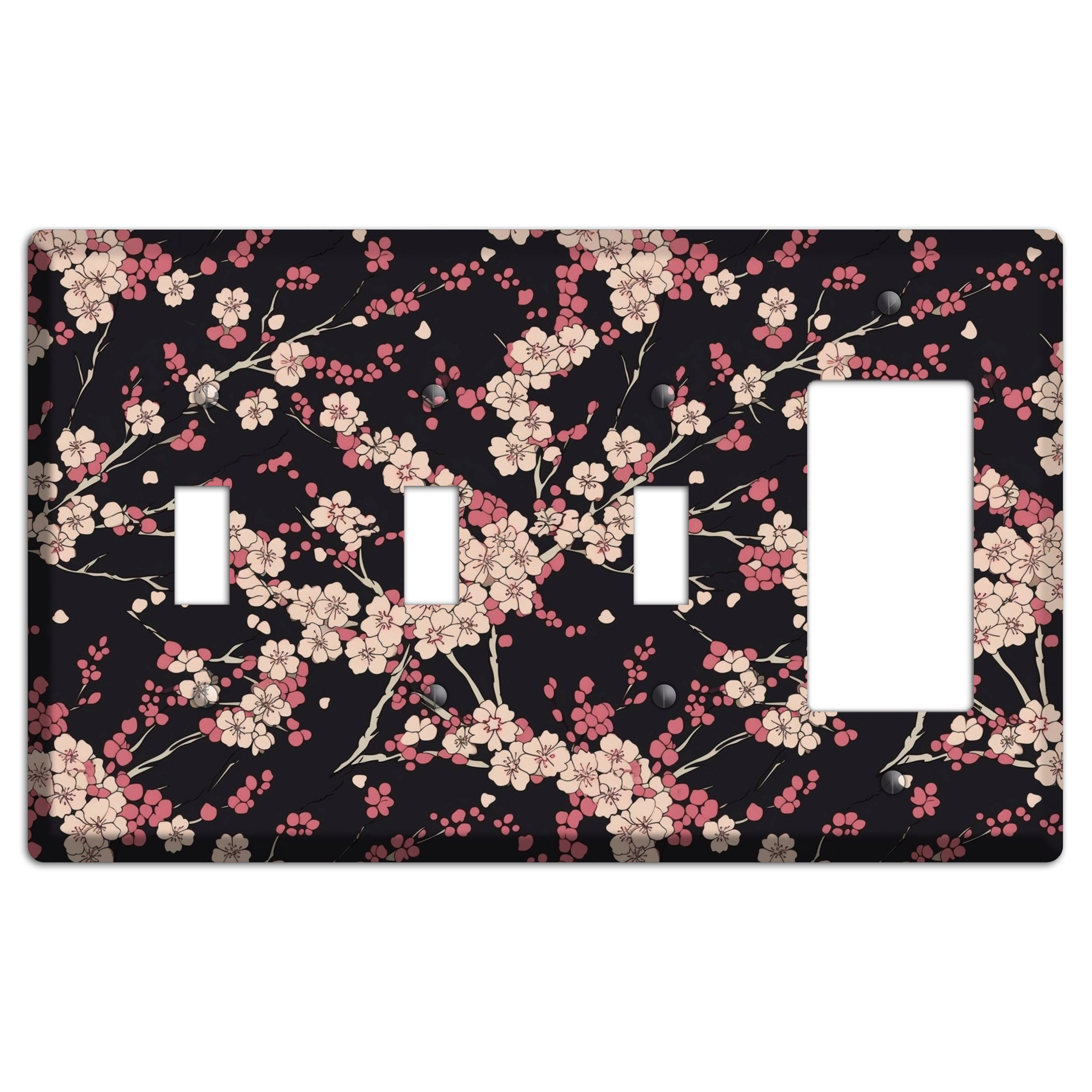 Night Blossom Drift 3 Toggle / Rocker Wallplate